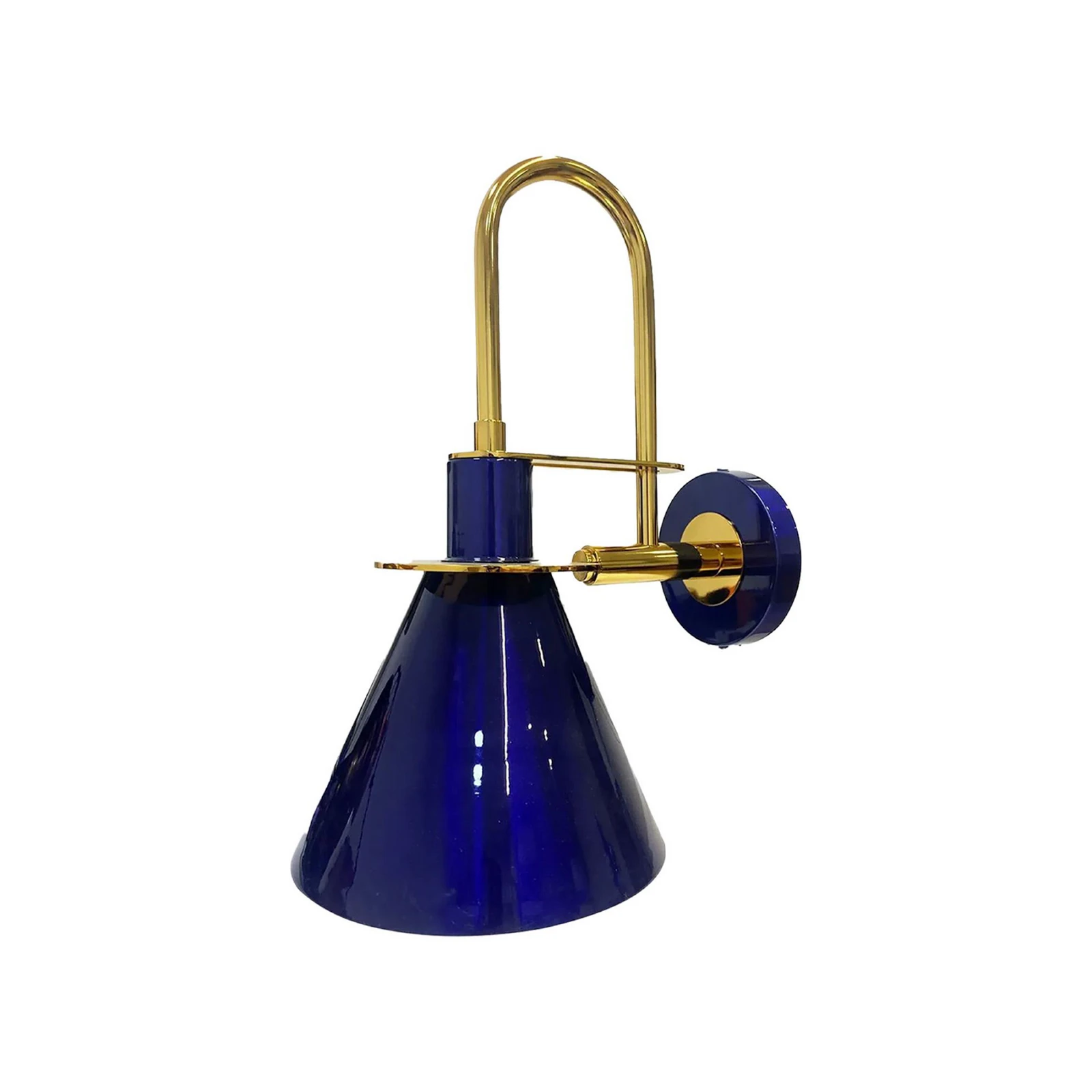 Aplique de pared Ramsay, azul marino/dorado, altura 35 cm, metal
