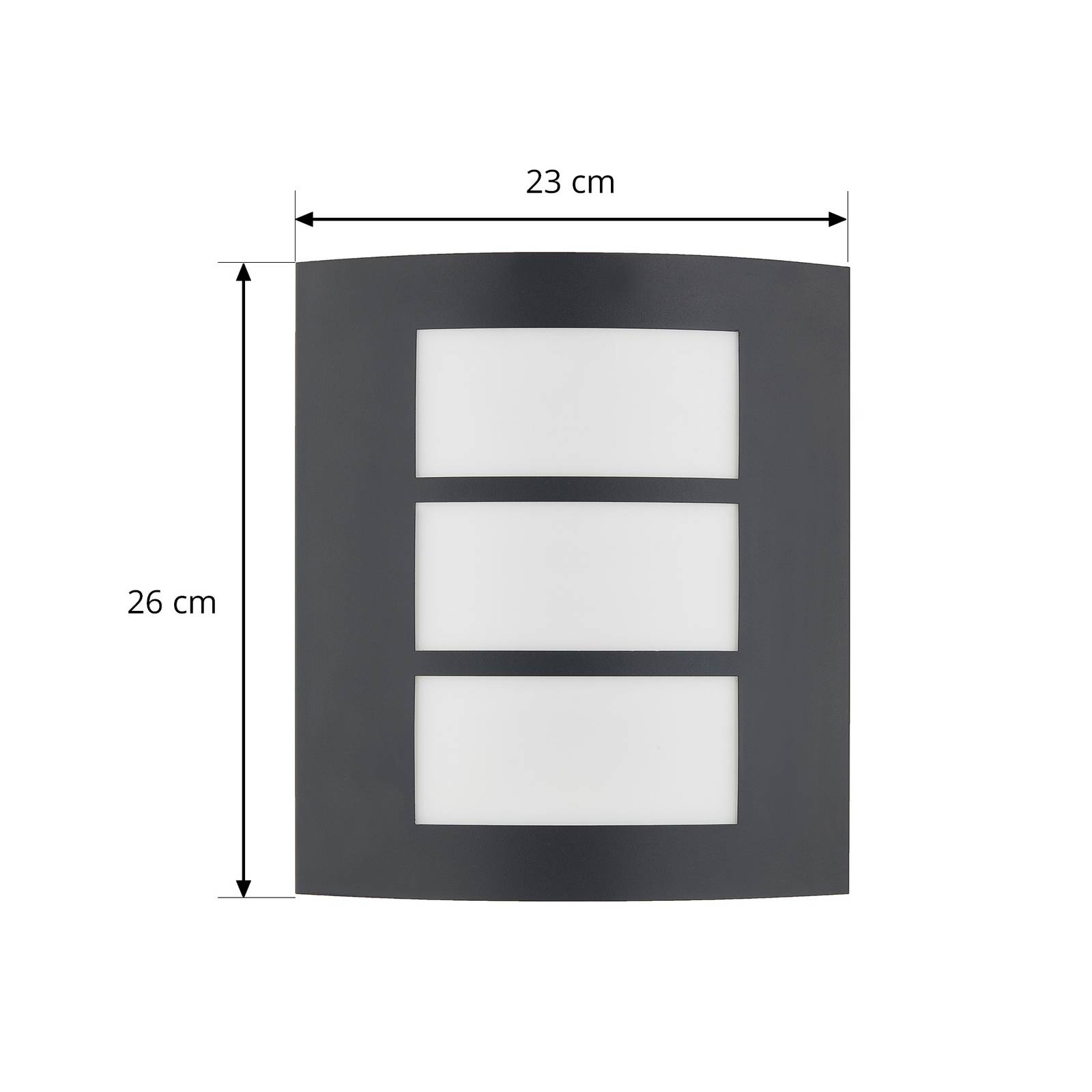 Lindby kinkiet zewnętrzny Vimal, E27, 26 cm, czarny, aluminium