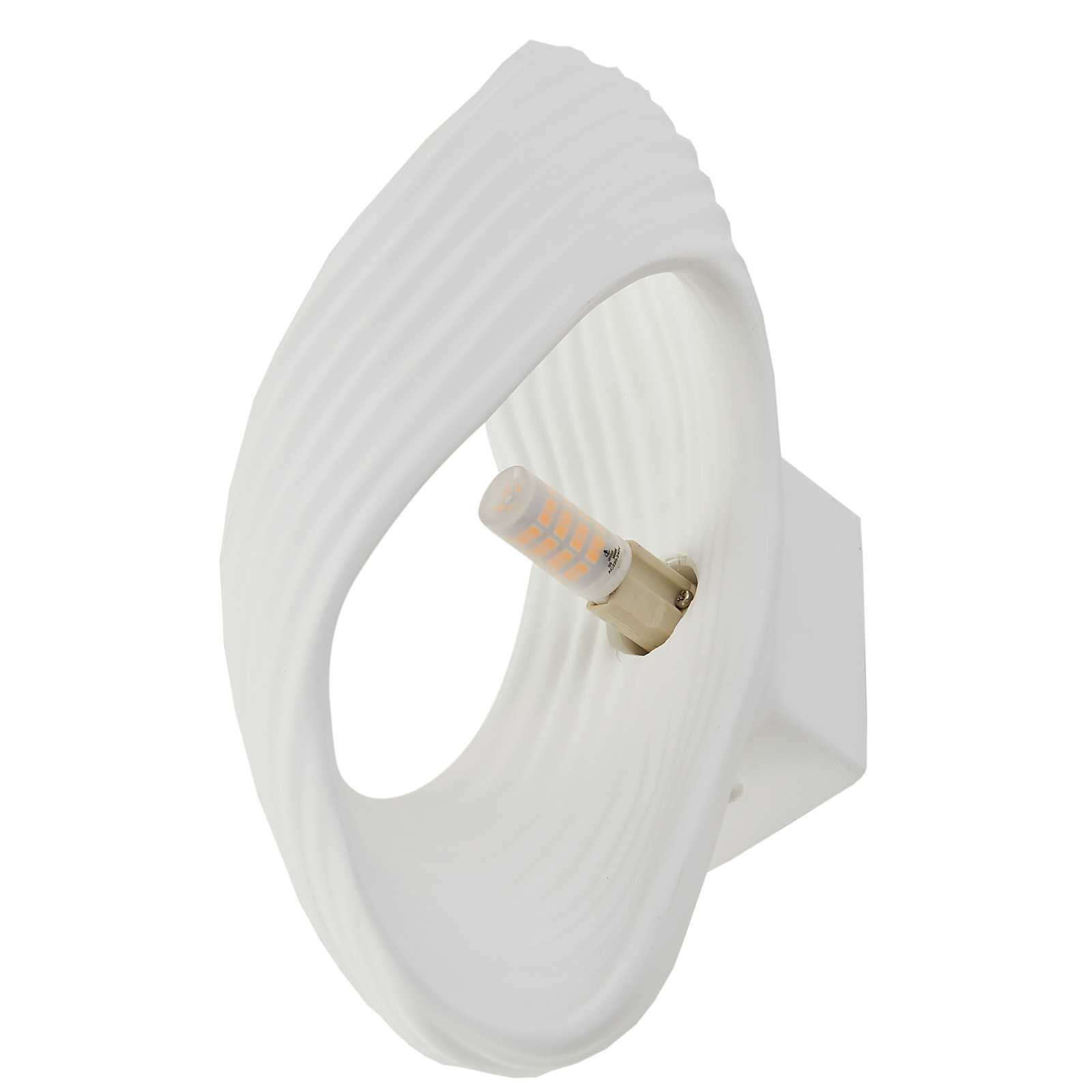 Applique murale Lindby Ornela, blanc, plâtre, hauteur 29,5 cm