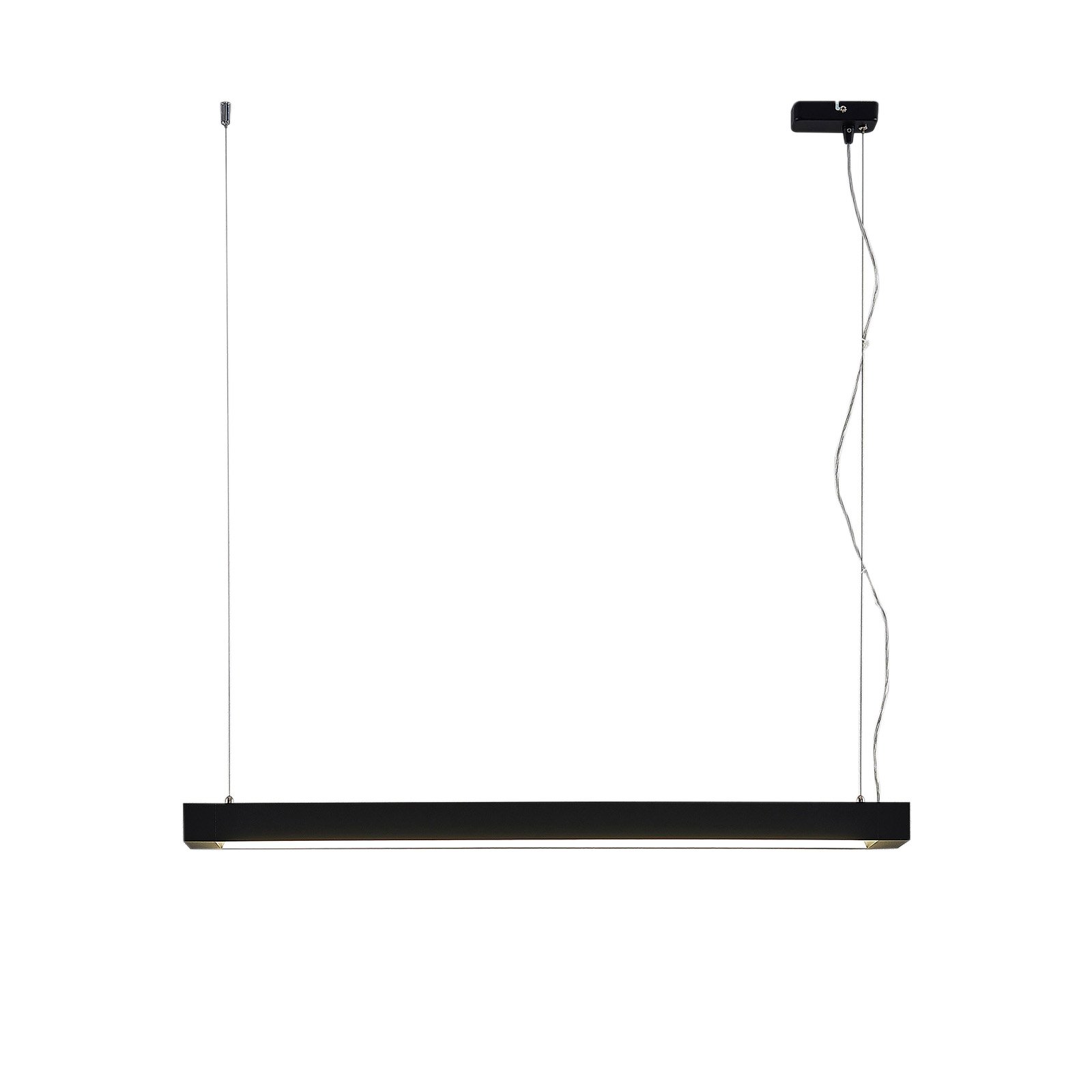 Arcchio Cuna LED hanglamp, zwart, hoekig 92cm