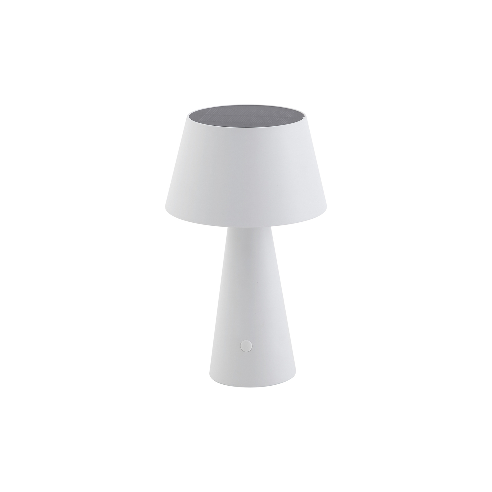 Lindby LED solárna stolová lampa Lirinor, biela, plast, Ø 13 cm