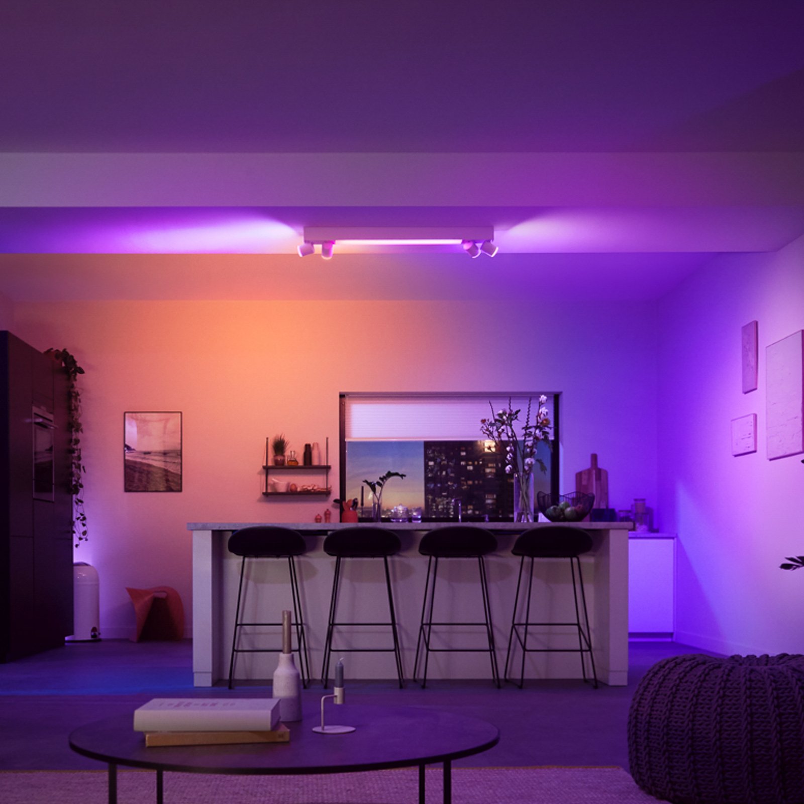 Philips Hue Centris LED stropni reflektor, bel, 4-svetlobni, RGB CCT