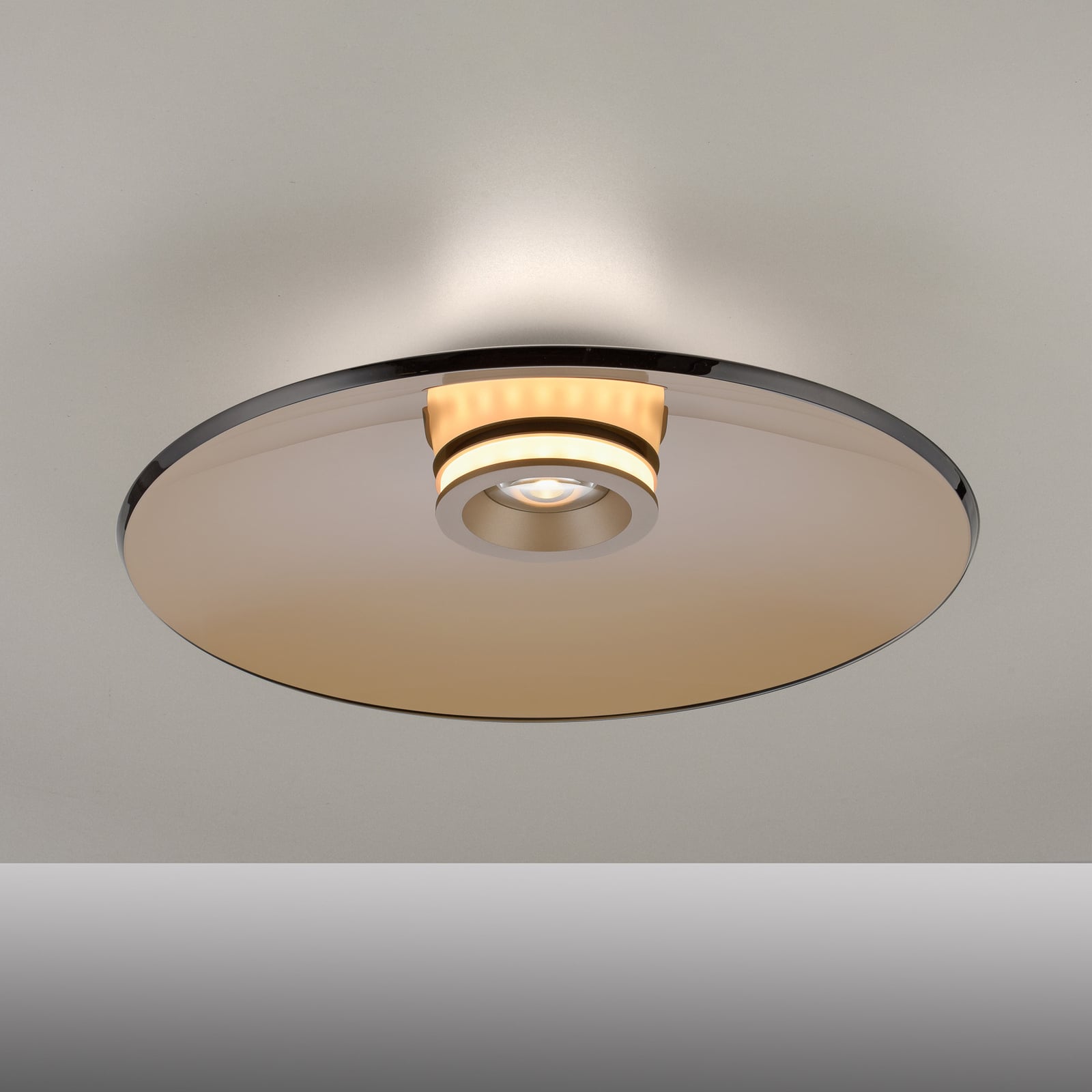 Moon LED-Deckenlampe bronce Ø50cm, Amberglas (dunkel) - PURE Moon LED-Deckenlampe bronce Ø50cm, Amberglas (dunkel) - PURE