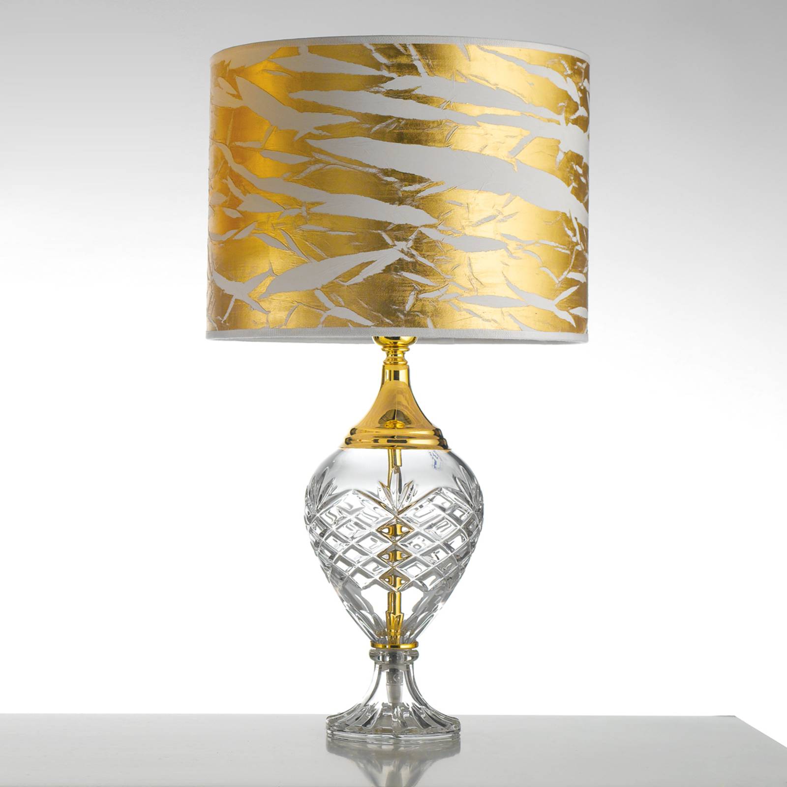 Cremasco Stolní lampa Belle Epoque, 59 cm zlatá