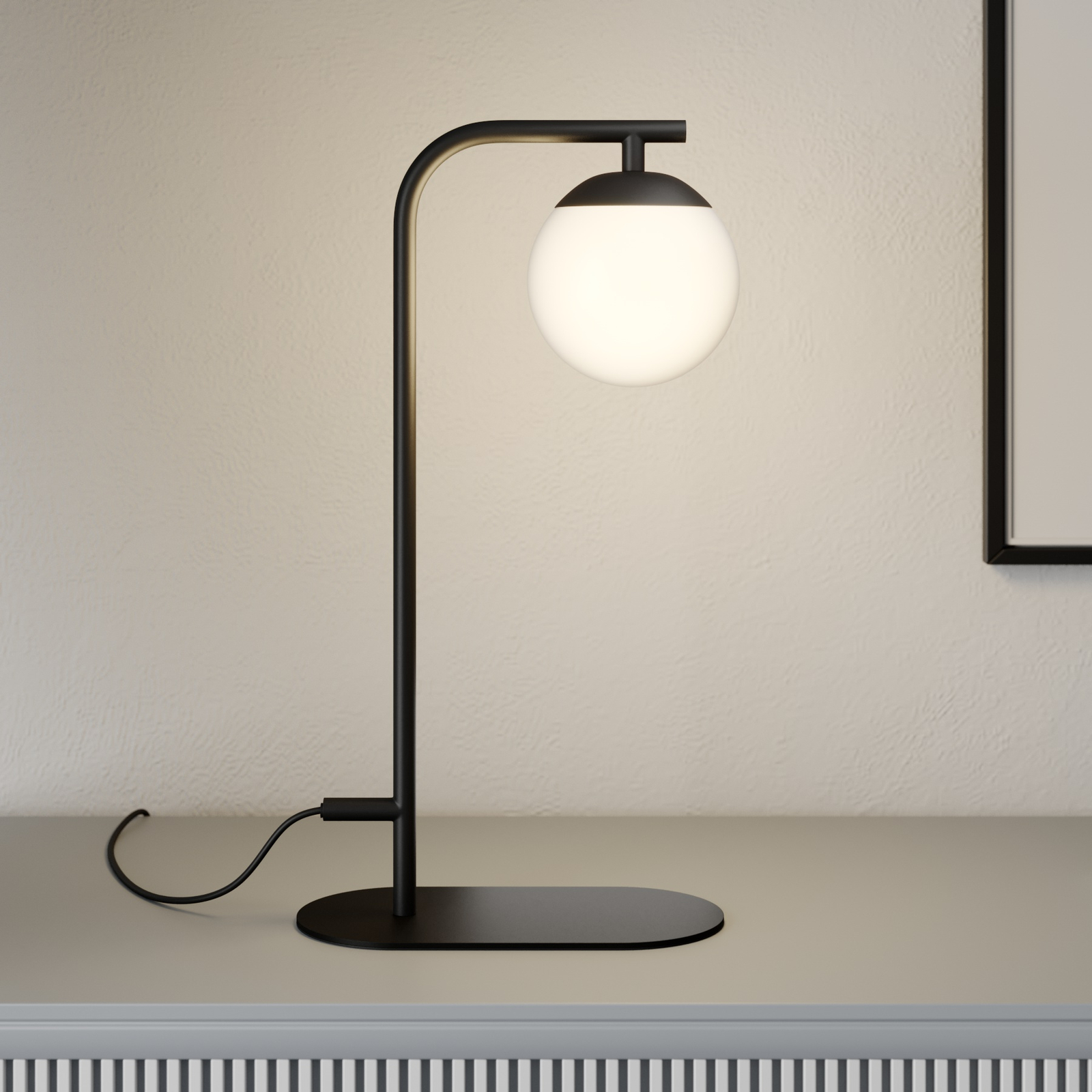 Lucande Rama LED-bordslampa med glasskärm