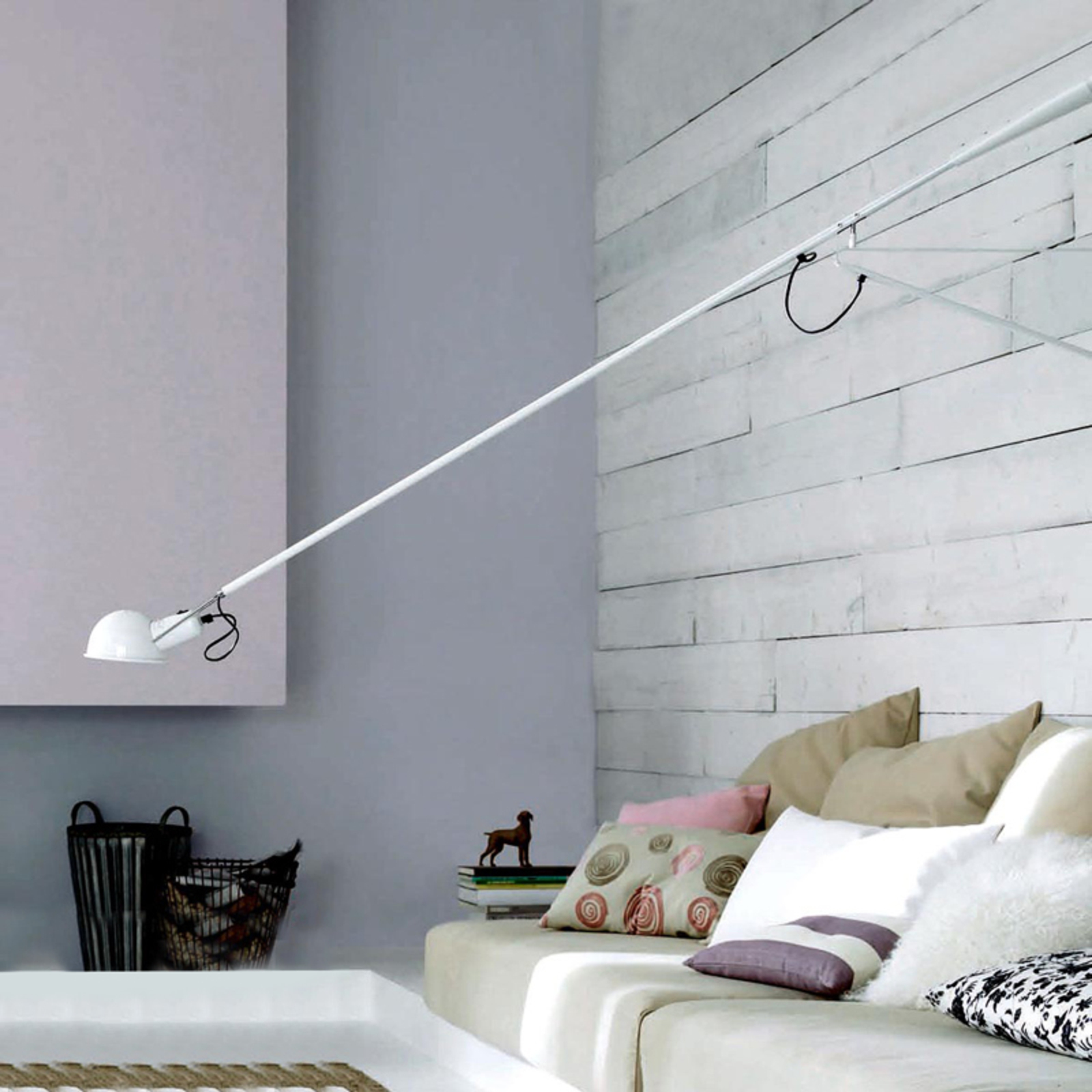modbydeligt ubrugt butiksindehaveren FLOS 265 væglampe af stål med fleksibel arm | Lampegiganten.dk