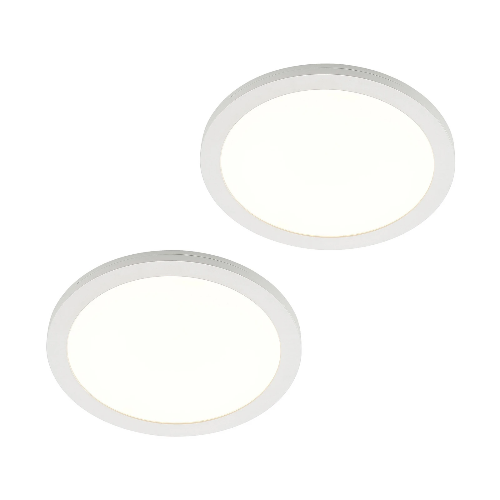 Prios LED-Deckenlampe Aureka, 2er-Set, Sensor, Ø 33 cm, weiß