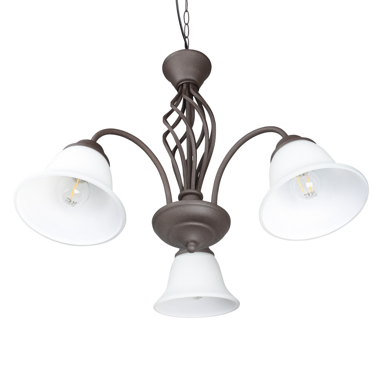 Trio Lighting Lampă suspendată Rustica ruginiu 3 becuri - Camera de zi / sufragerie - Antichitate - ruginiu alb - Metal