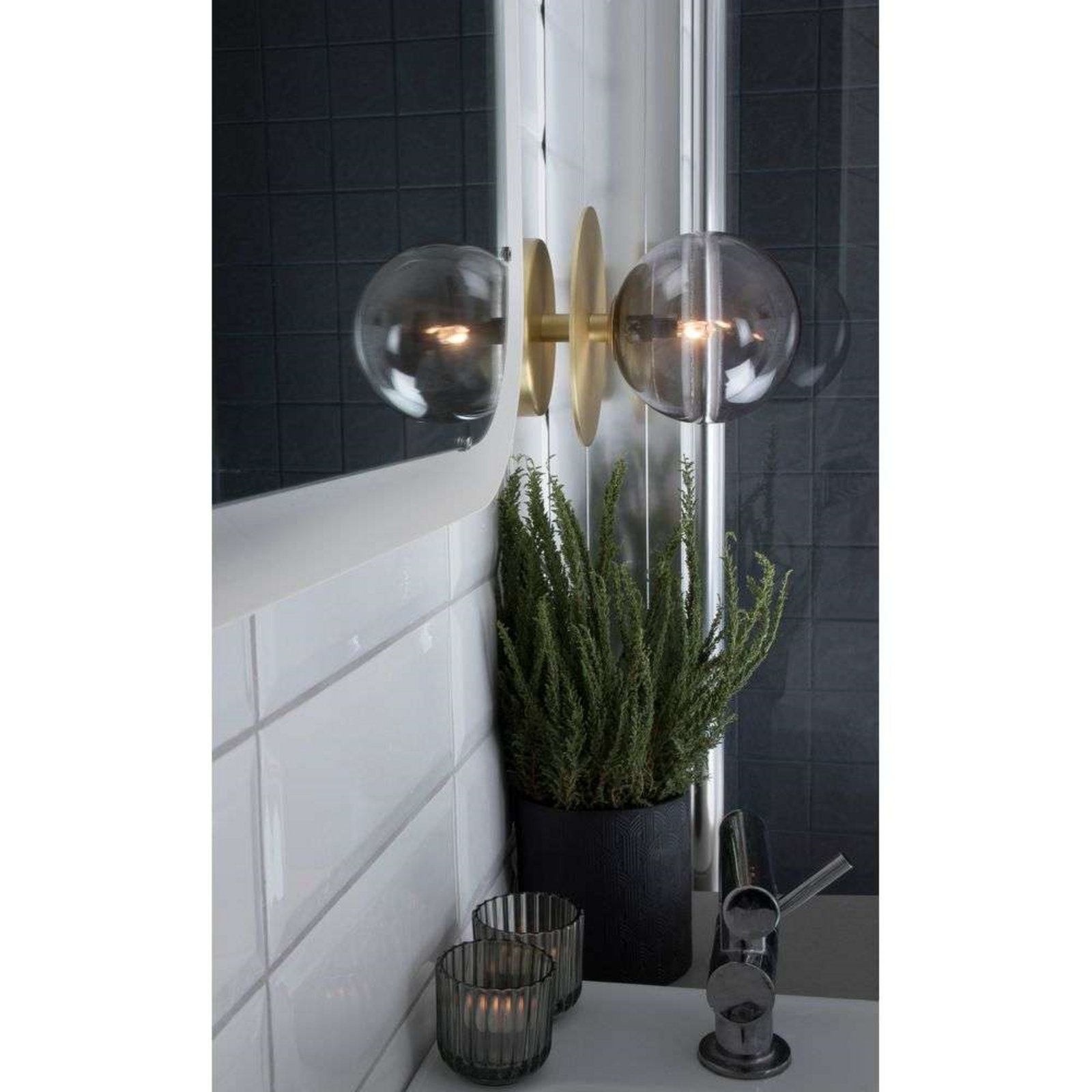 Art Deco Wall/Ceiling Lamp IP44 Smoke - Globen Lighting