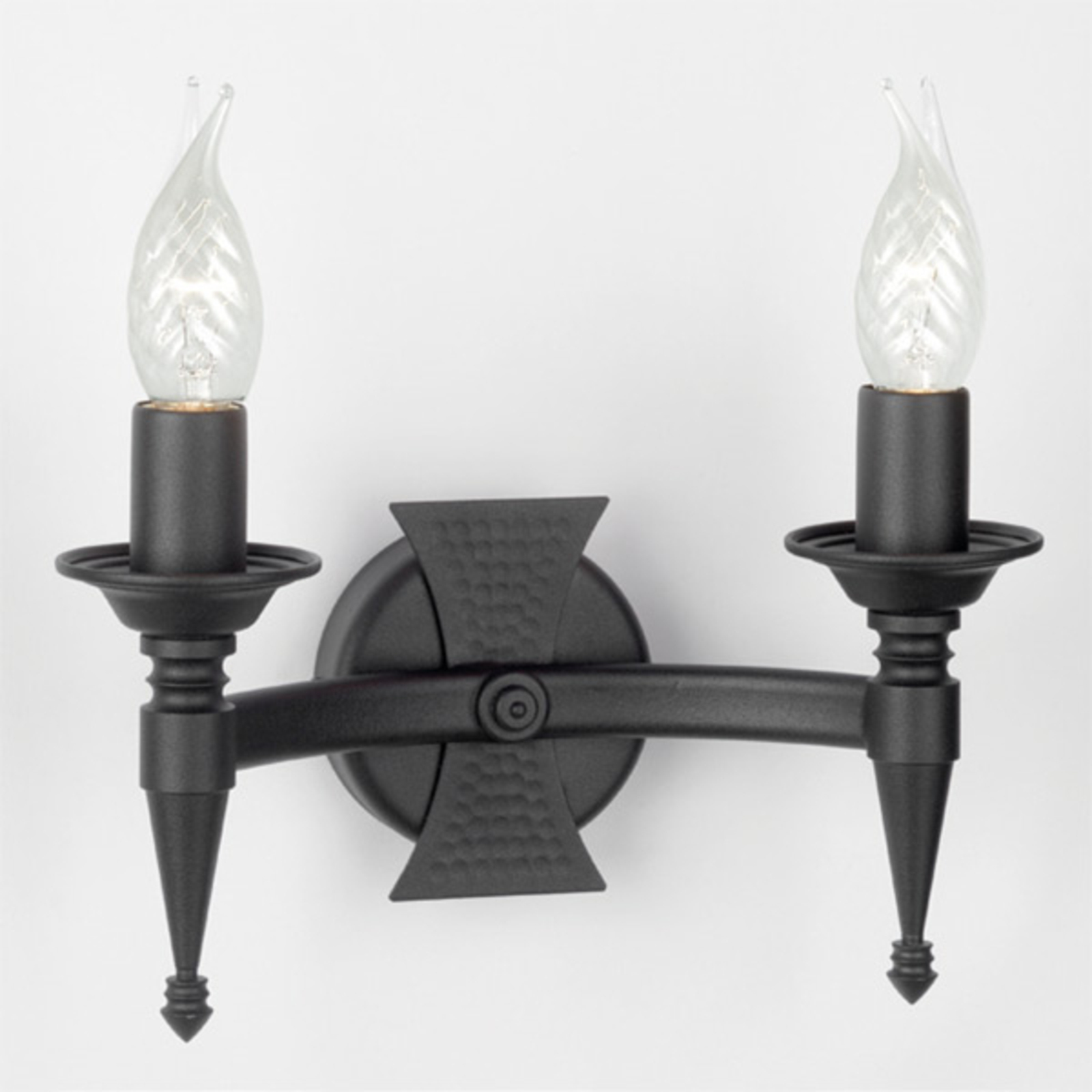 Saxon Wall Light Two Bulbs Black