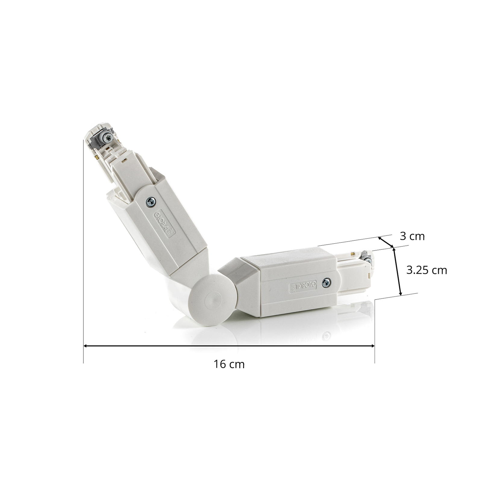 Conector unghiular pentru șină conductoare HV Noa, alb