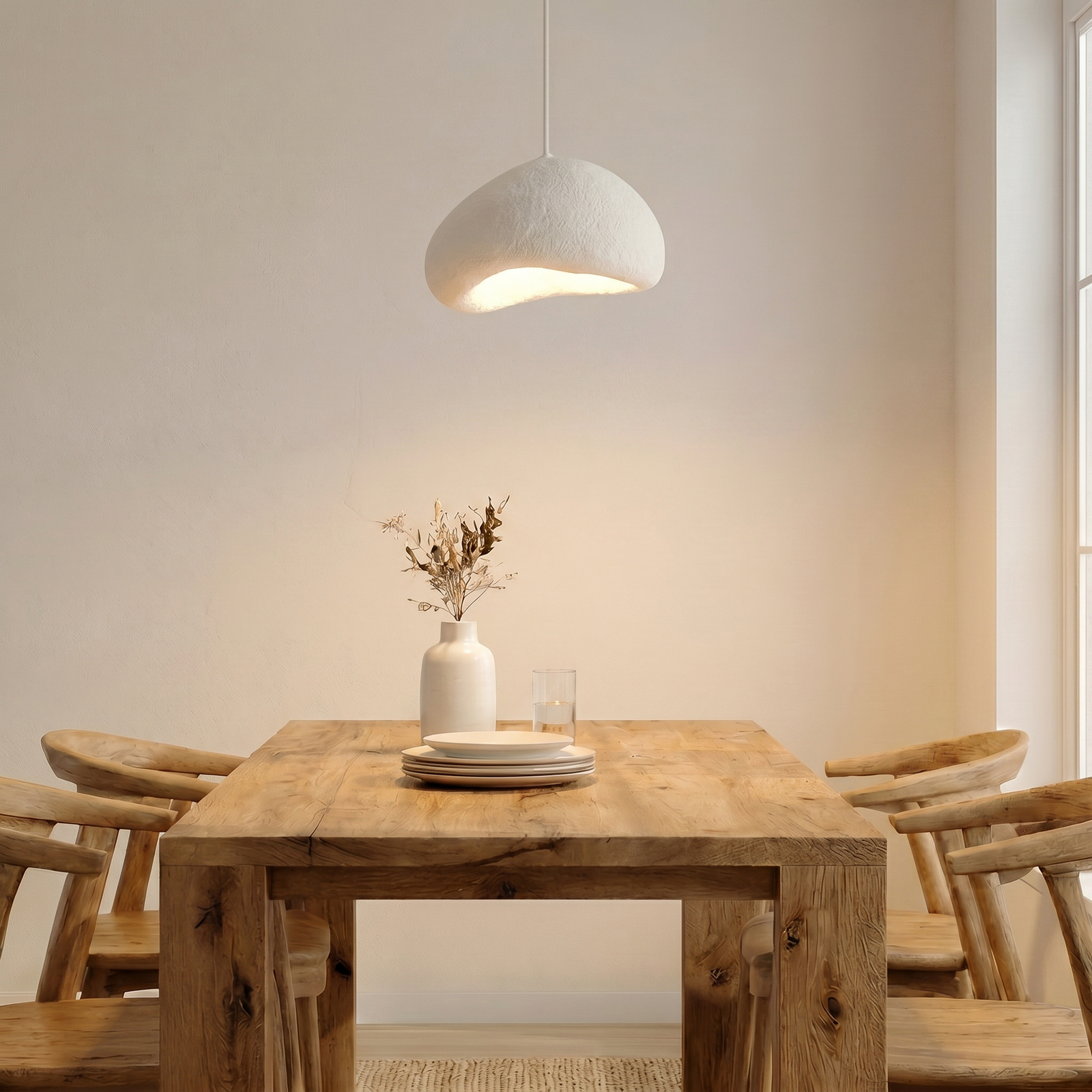 Loval pendant light, white, 32 x 27 cm, fibreglass, E27 Loval pendant light, white, 32 x 27 cm, fibreglass, E27