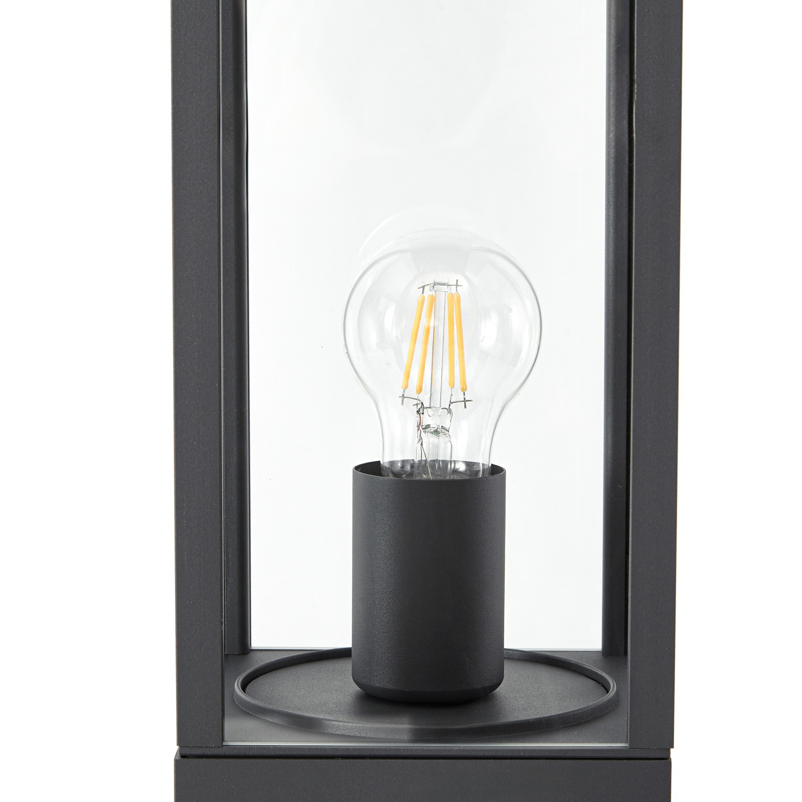 Bolardo luminoso Lindby Peldar, antracita/transparente, 80 cm, sensor