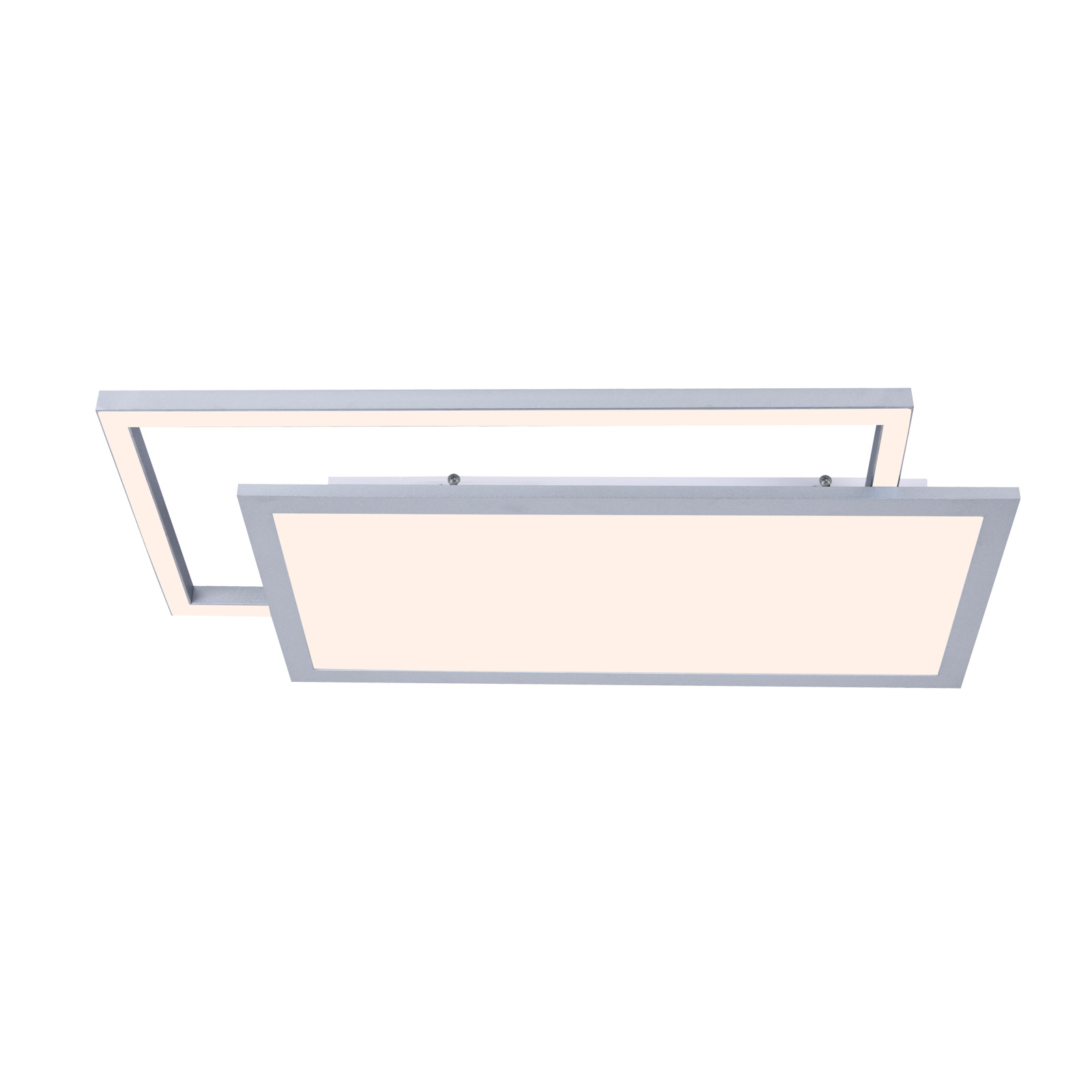 Lucande Senan LED ceiling lamp, rectangles, for Living / Dining Room, iron, aluminium, plastic, 25 W, energy efficiency: A+, L: 57.7 cm, W: 32.7 cm, H: 4.95 cm