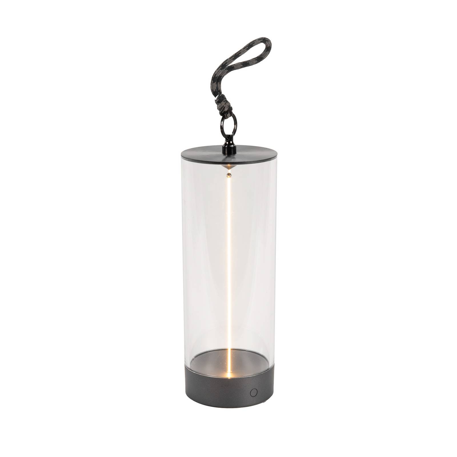 LED-Akku-Tischleuchte Edison, Höhe 24 cm, grau/klar, IP54
