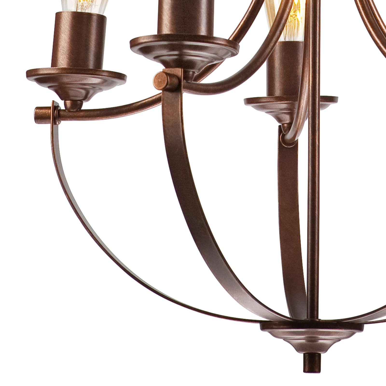 Euluna Gina chandelier in brown, 5-bulb