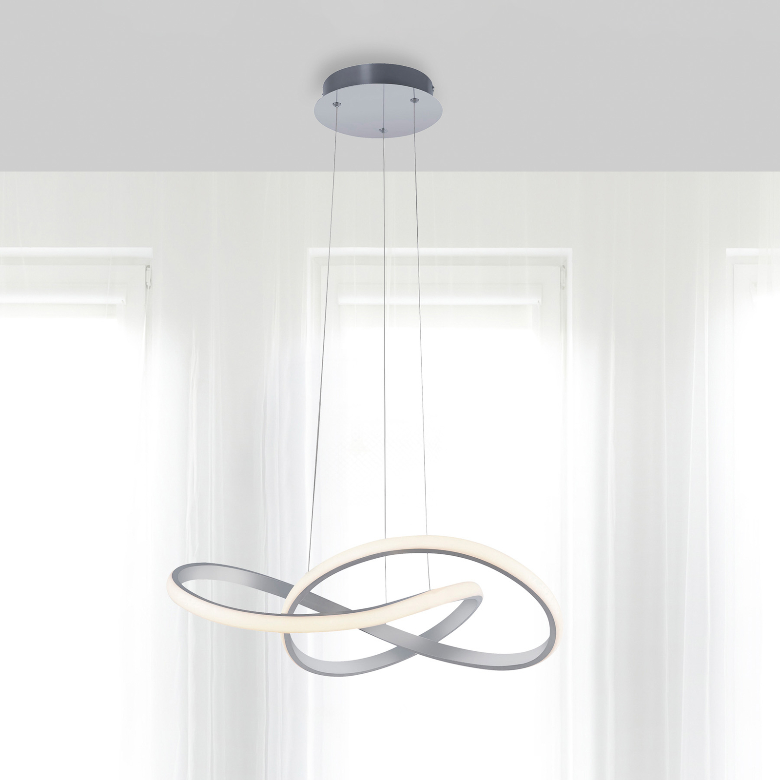LED pendant light Maria, 3-step dimmable, aluminium