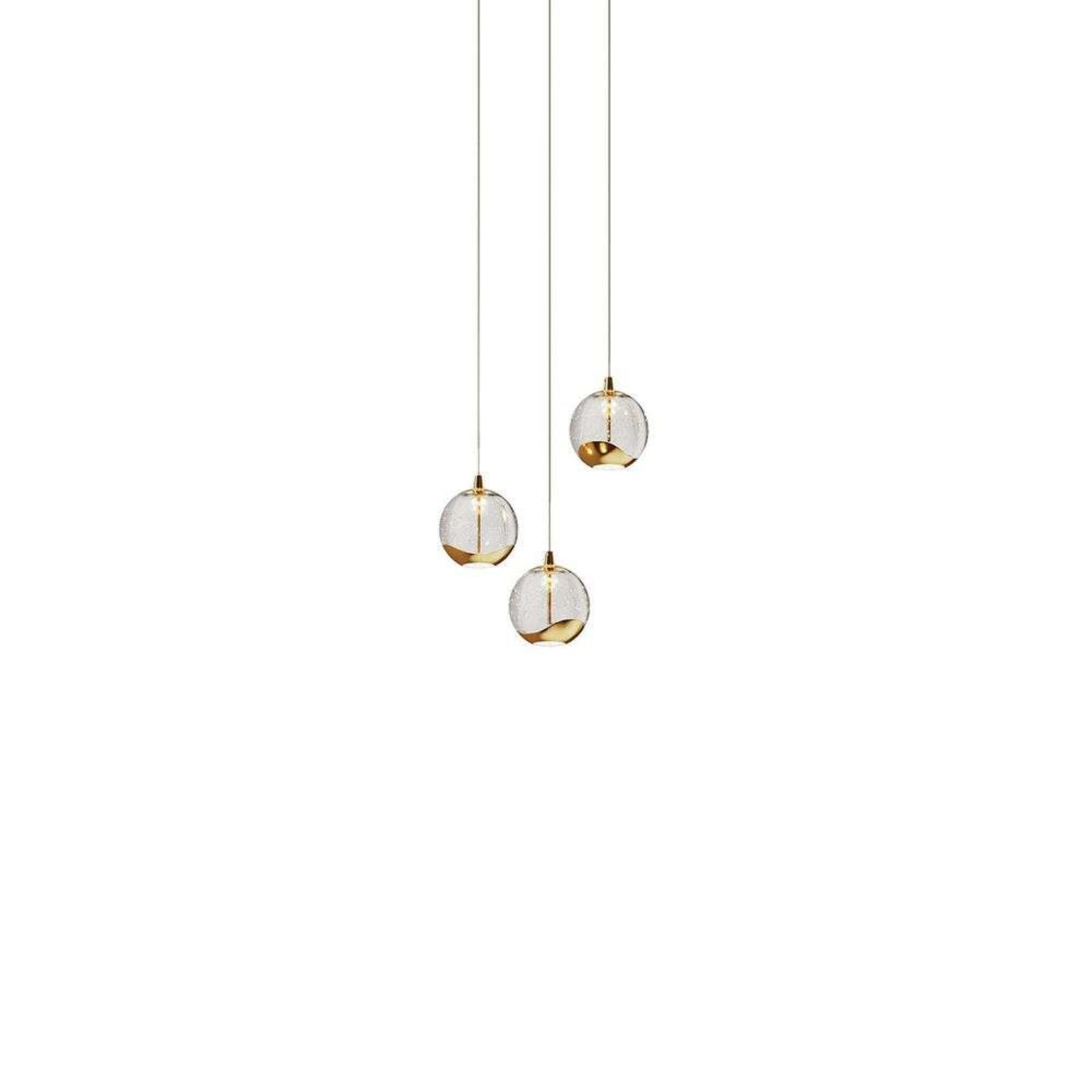 Hayley 3 Pendant Clear/Gold - Lucande