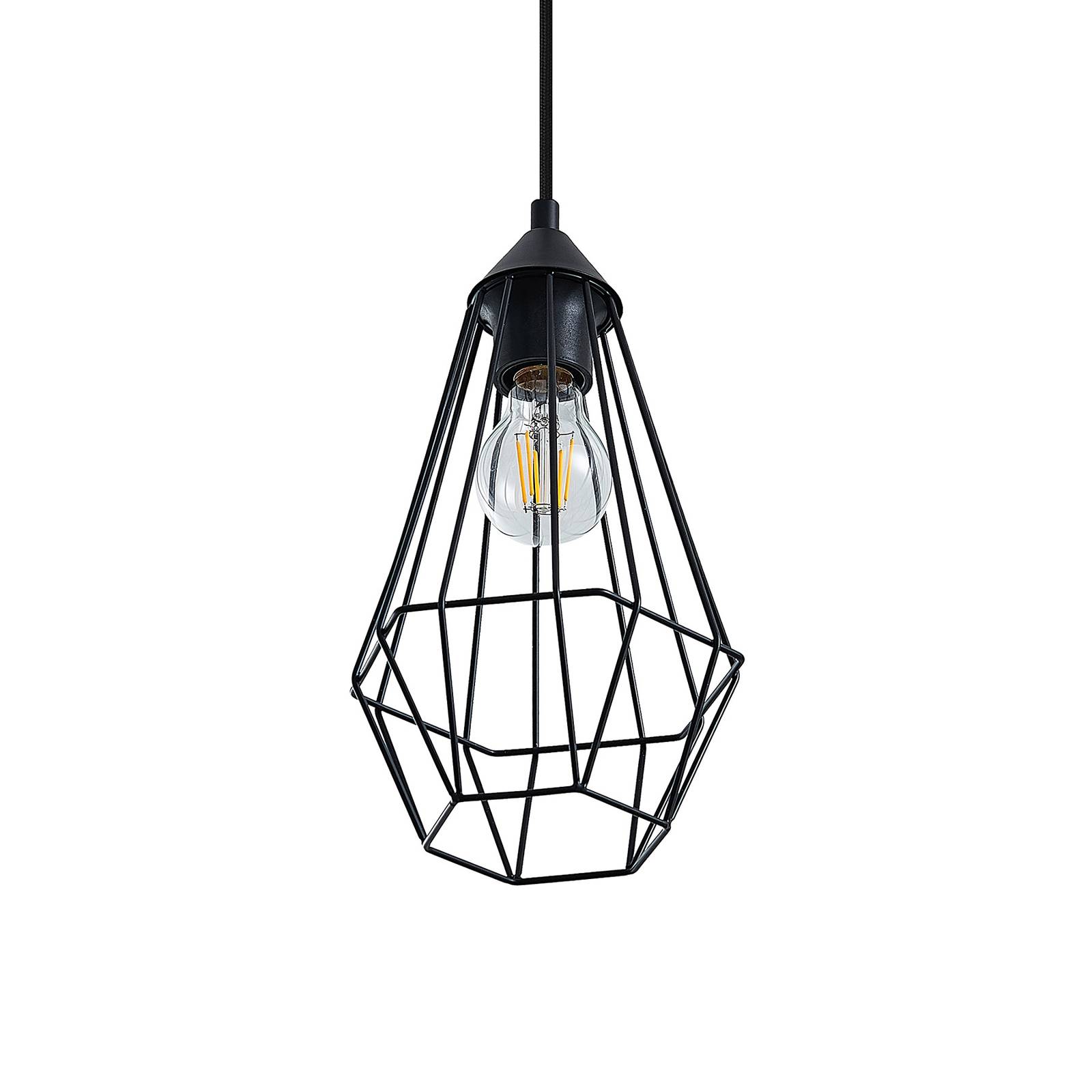 Lampa wisząca Lindby Eldarion, 90 cm, belka drewniana, 3-punktowa