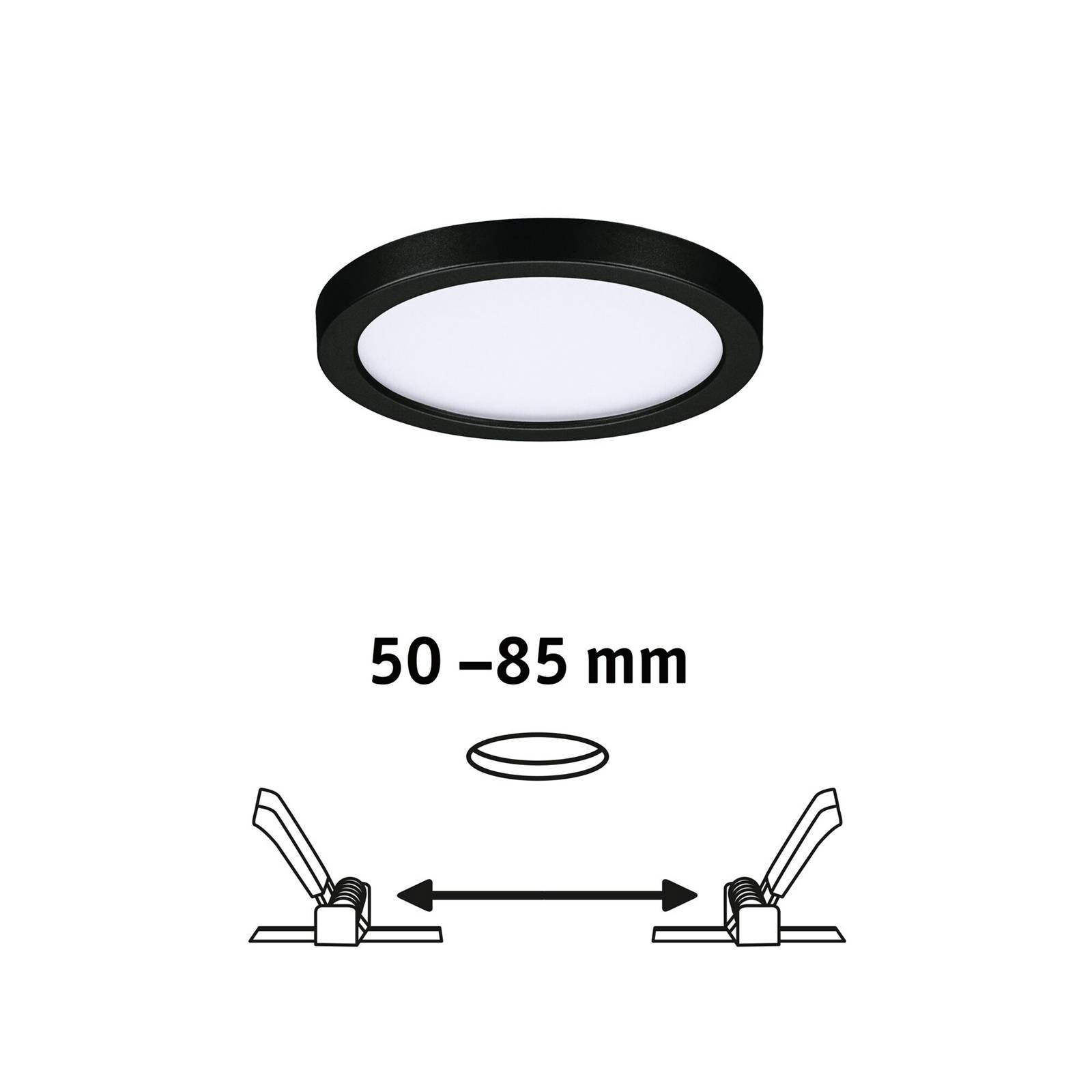 Paulmann Areo LED panel kerek fekete 4000K Ø11,8cm