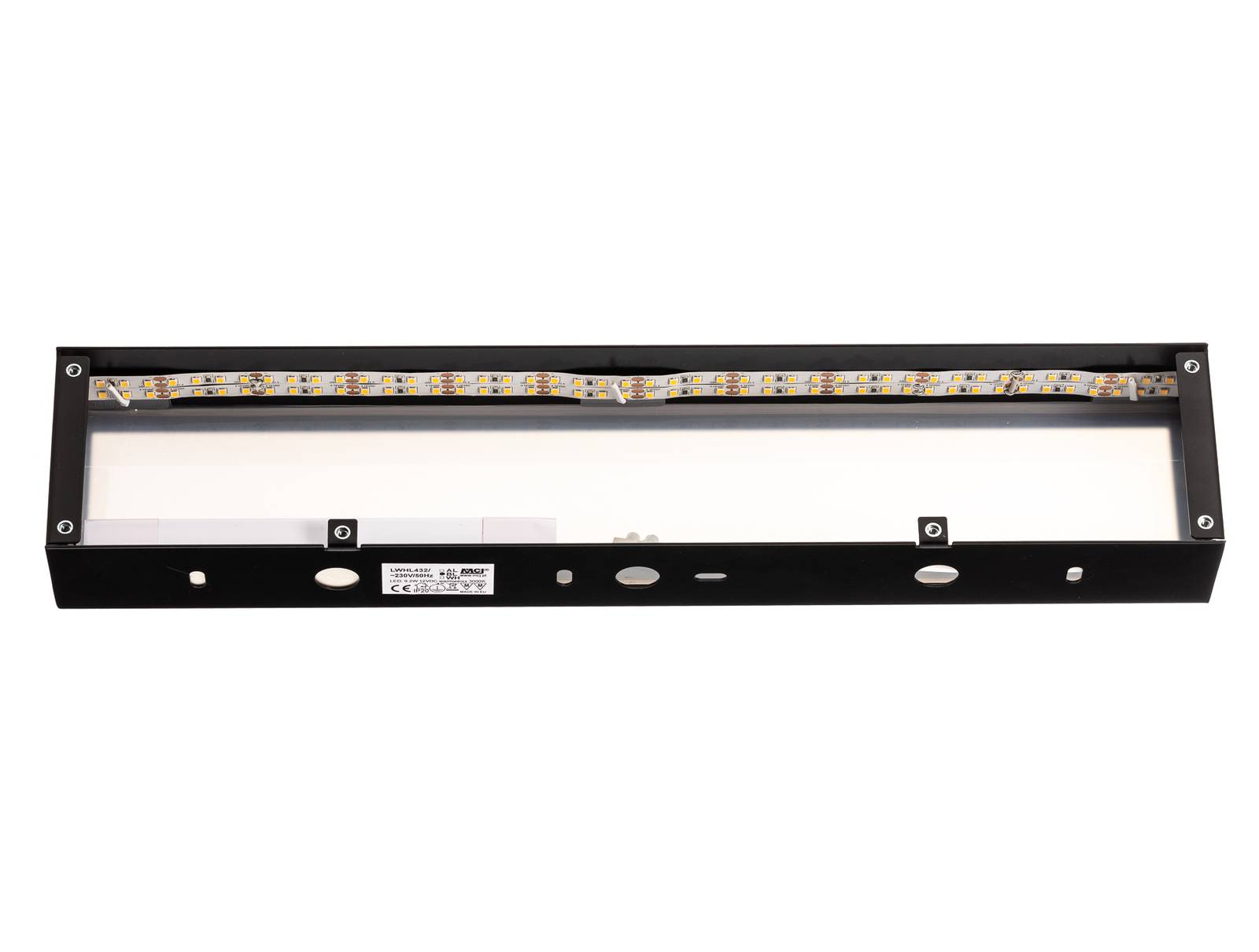 Mera kinkiet LED, szerokość 40cm, czarny, 3000K