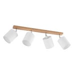 Lindby Deckenstrahler Imarin, 81 cm, weiß, 4-flammig, Holz