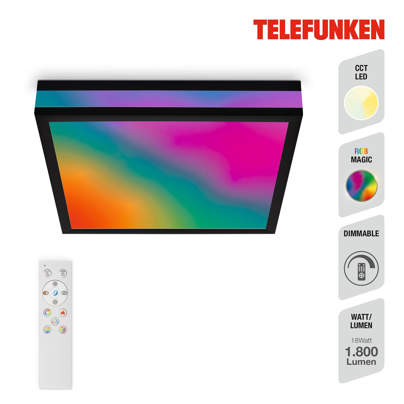 LED-Panel Magic Fully schwarz CCT RGB 30x30cm