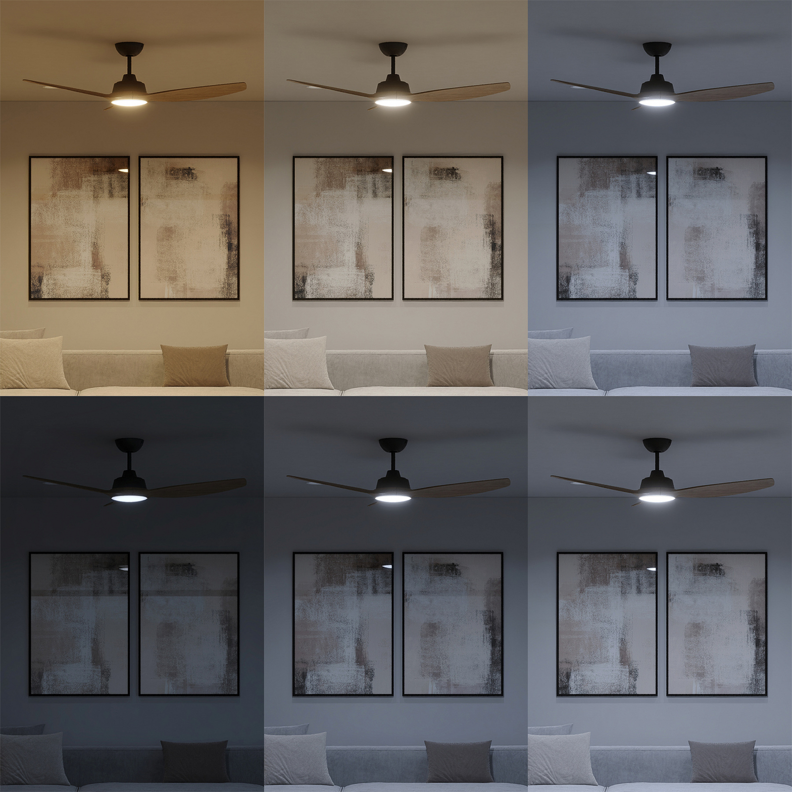 Wentylator LED Philips Olas, średnica 132 cm, brązowo-czarny, CCT