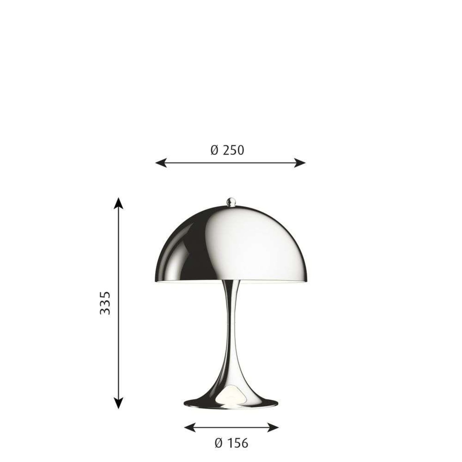 Panthella Table Lamp Lamp 250 Chrome - Louis Poulsen