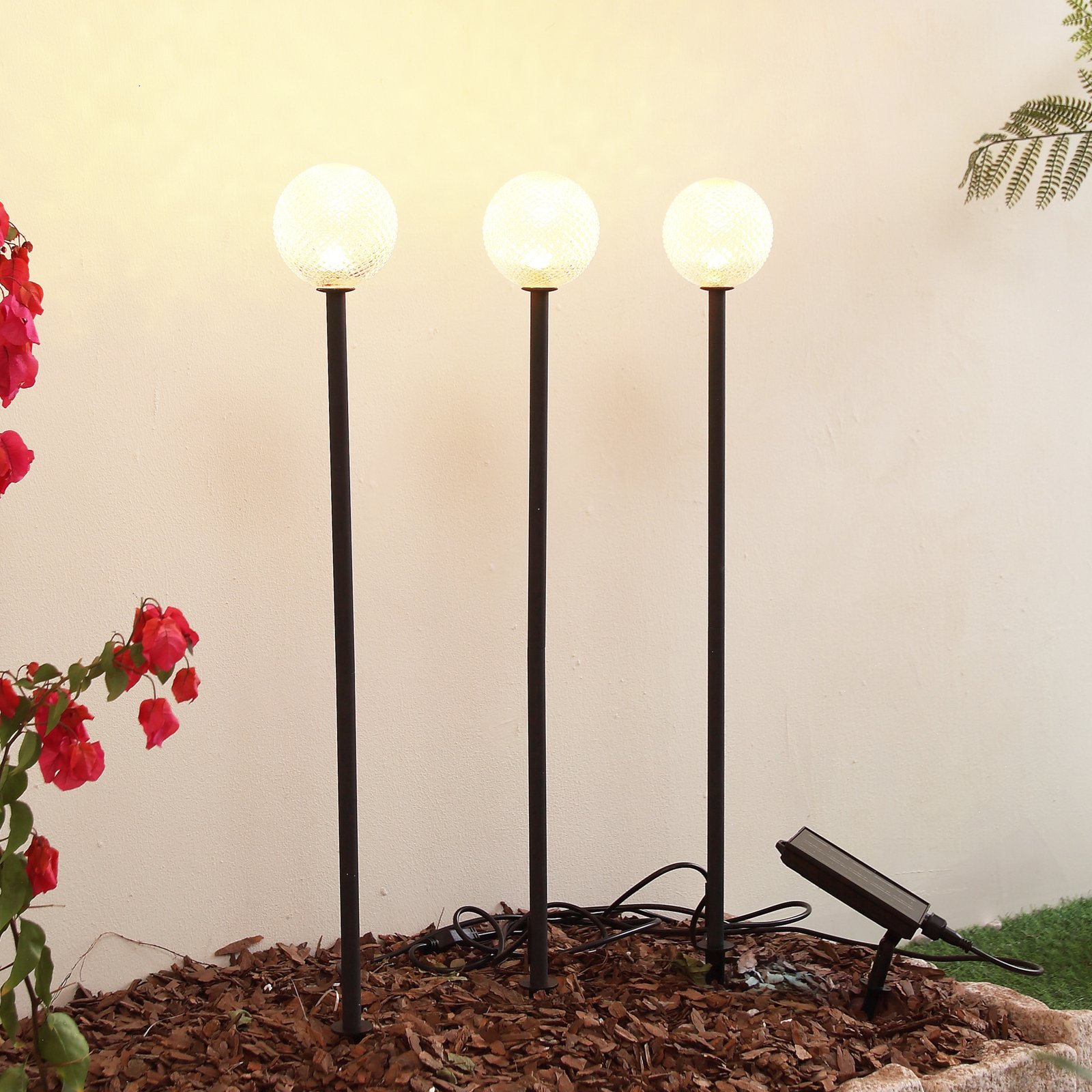 Brindley Solarzellenlampe w/Erdspieß 3 pcs. Schwarz - Lindby