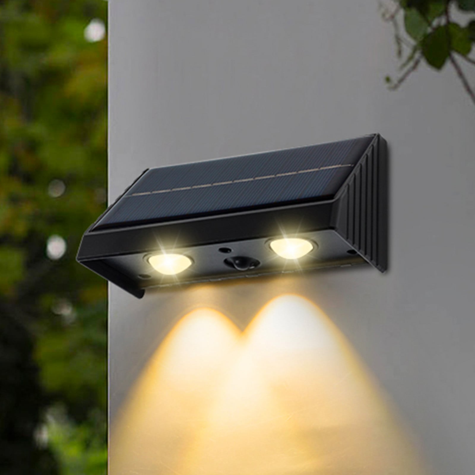 Lumisky Kyla LED solarna zidna svjetiljka, crna, širina 11 cm, set od 4 komada - Moderan - crna, bijela - Plastika