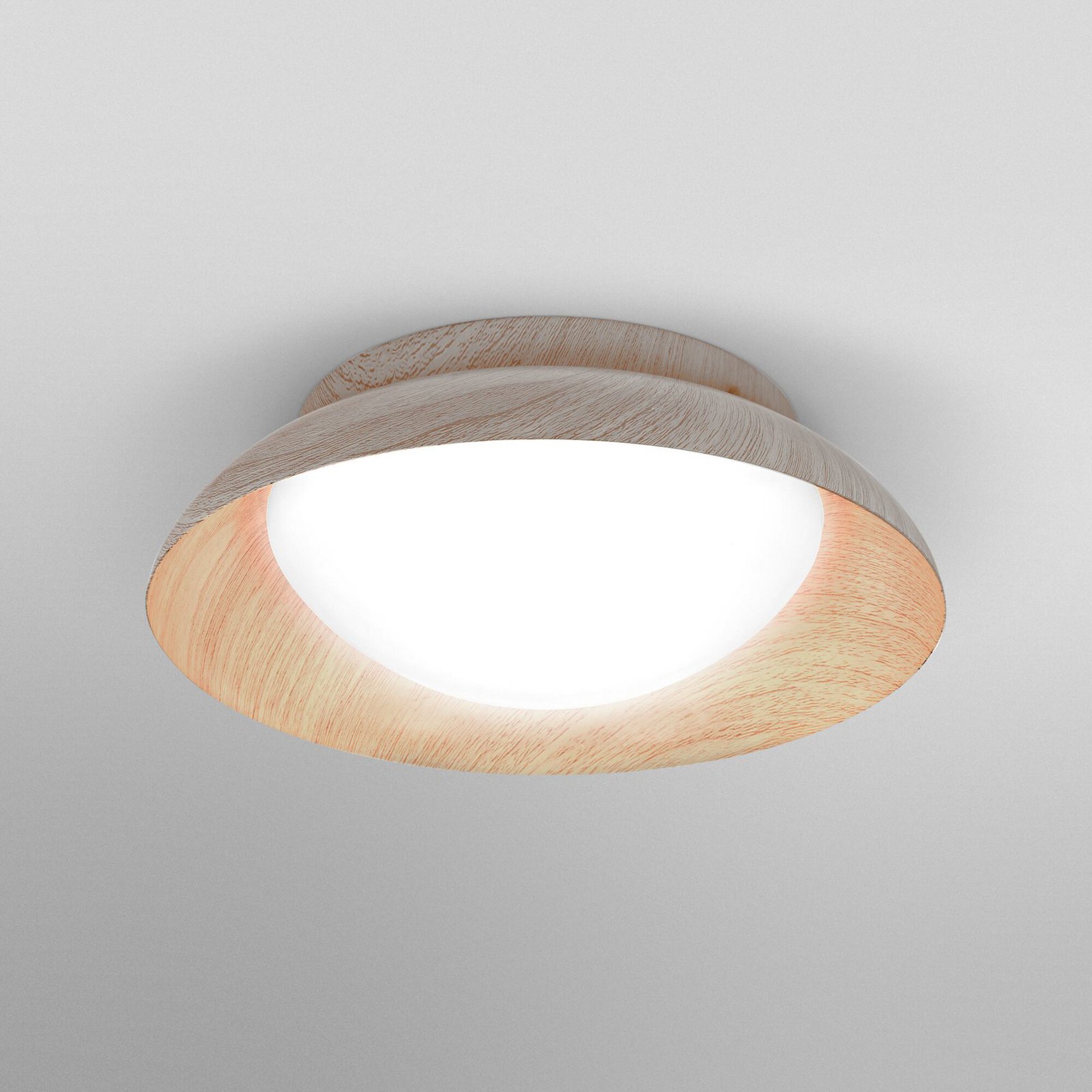 Lampa sufitowa OSRAM ORBIS Milan, drewno, Ø 31 cm, metal/szkło