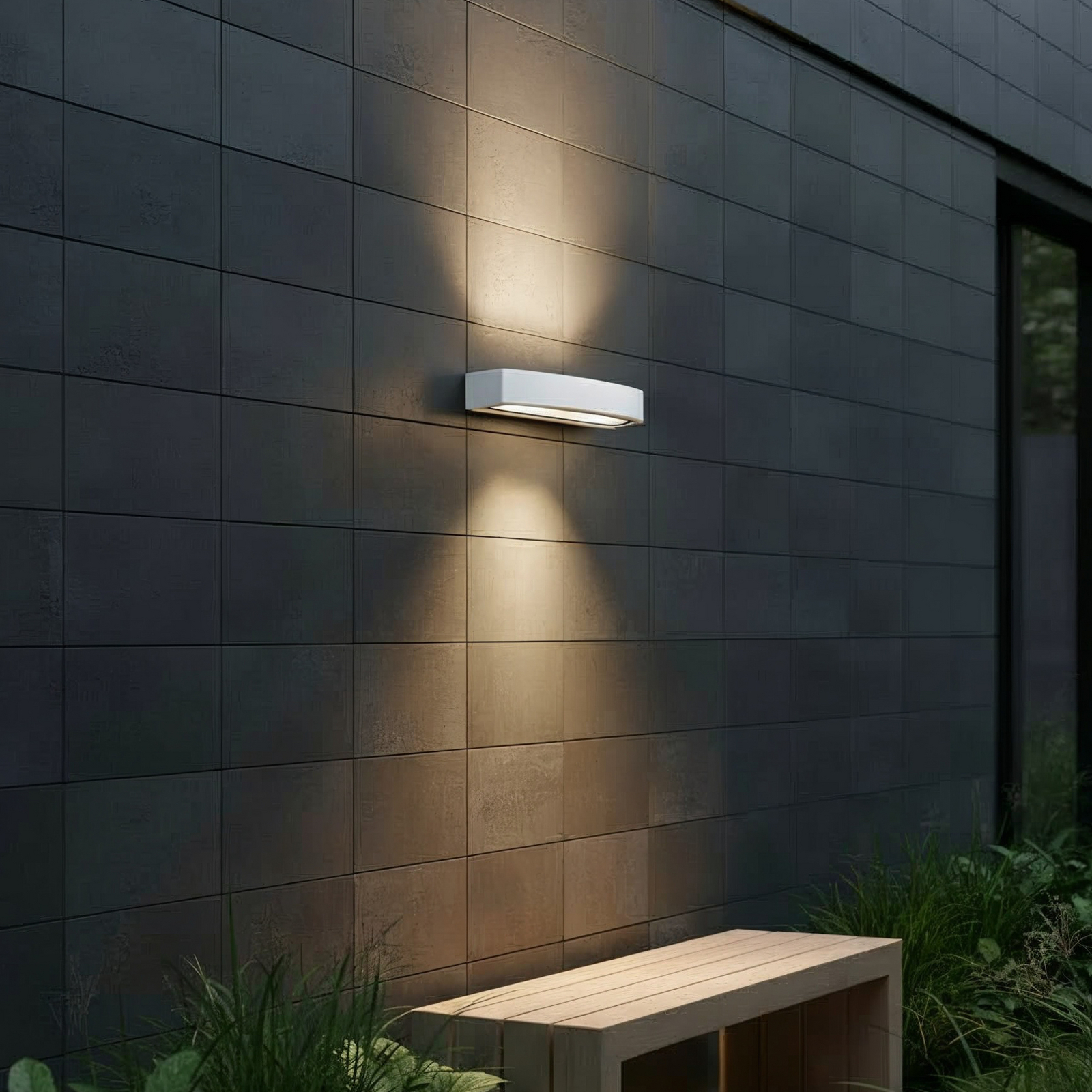 Ideal Lux Außenwandlampe Andromeda, weiß, Breite 45 cm, E27