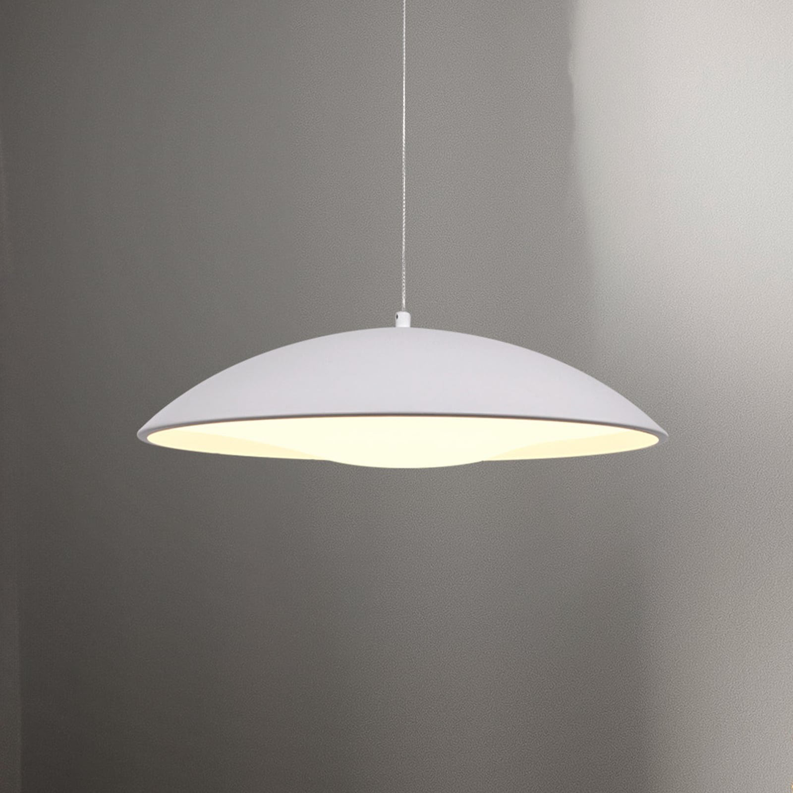 LED viseća svjetiljka LENTE, bijela, Ø 40 cm, metal, s prigušivačem