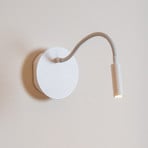 LED battery wall spotlight Jolijn, white, flexible arm, Ø 11 cm, magnet