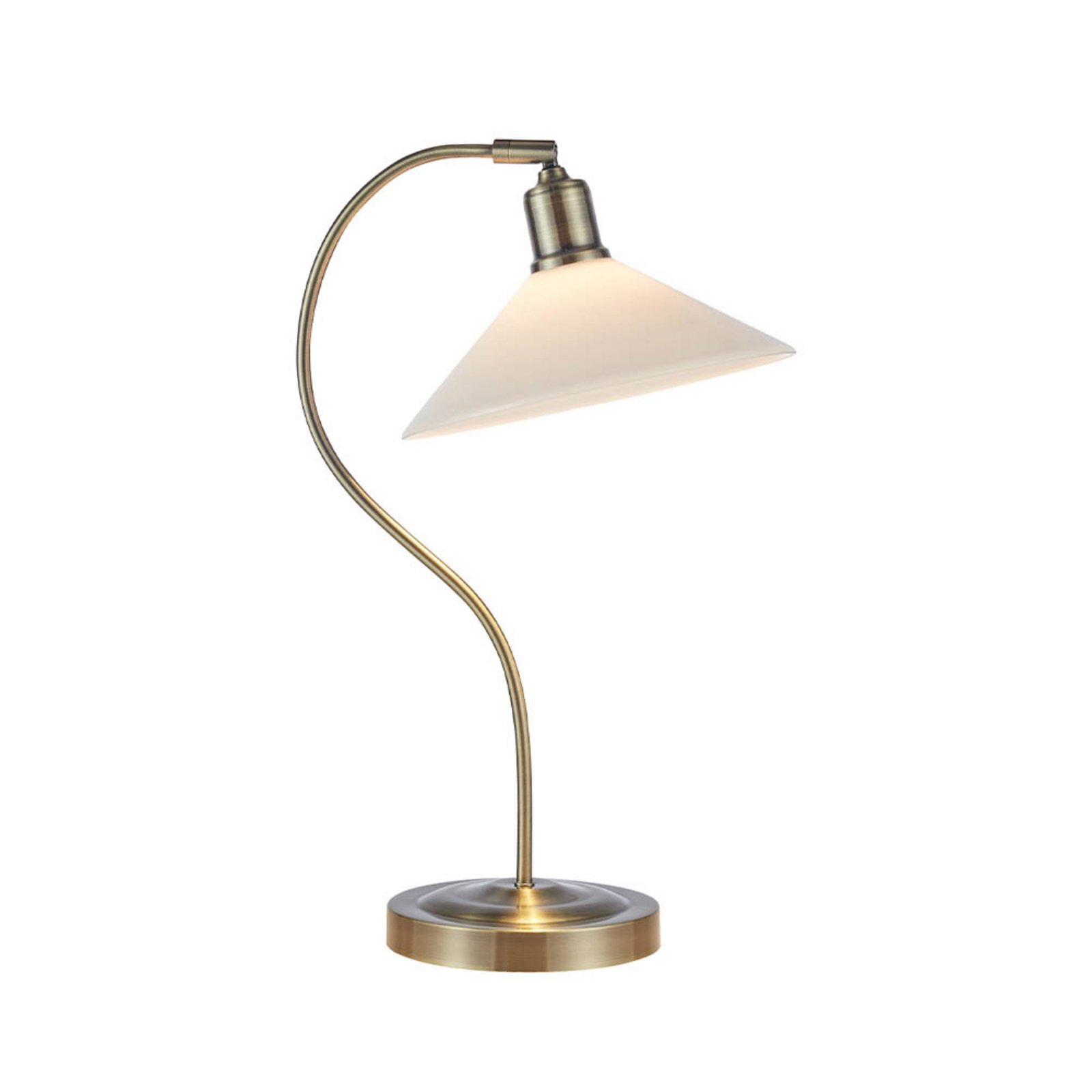 Vela Bordlampe Antique Brass/Shiny White - Markslöjd