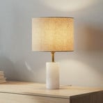 Lindby lampada da tavolo Alabaster, bianco/beige, Ø 25 cm, marmo, E27