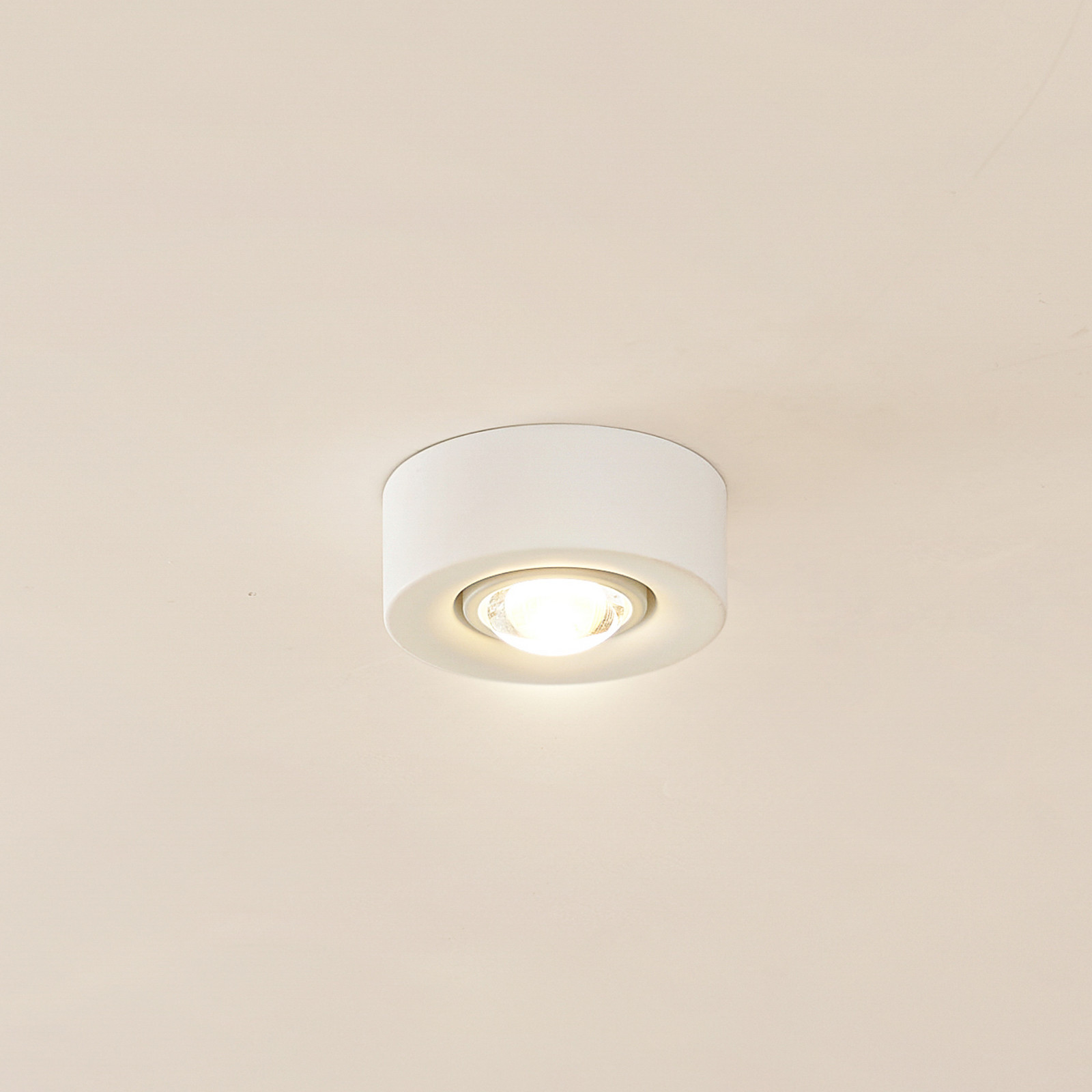 Lindby plafonieră Levia 1 bec Ø 14 cm alb gips - Camera de zi / sufragerie - Tencuială / Argilă