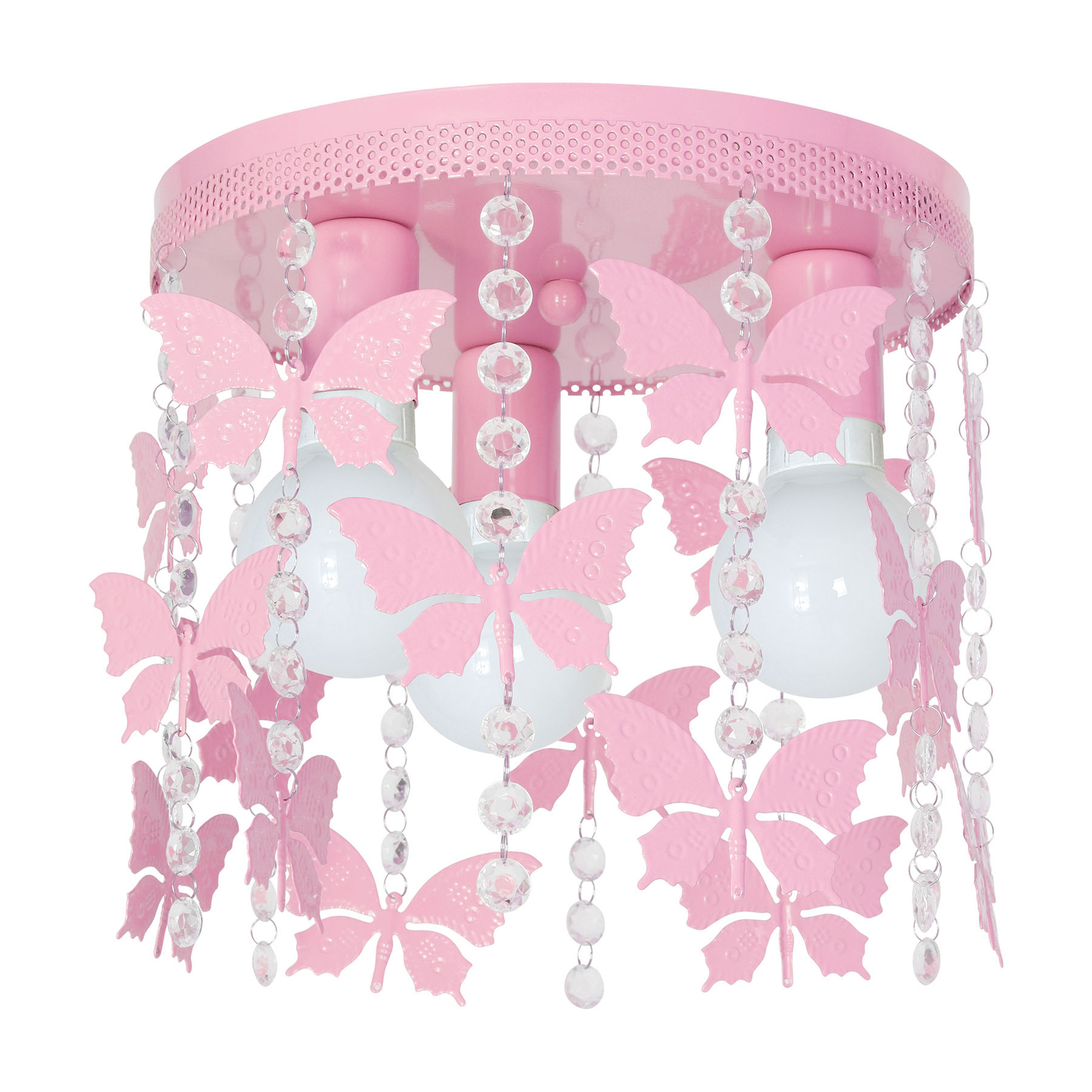 Deckenleuchte Angelica in Pink mit Schmetterlingen