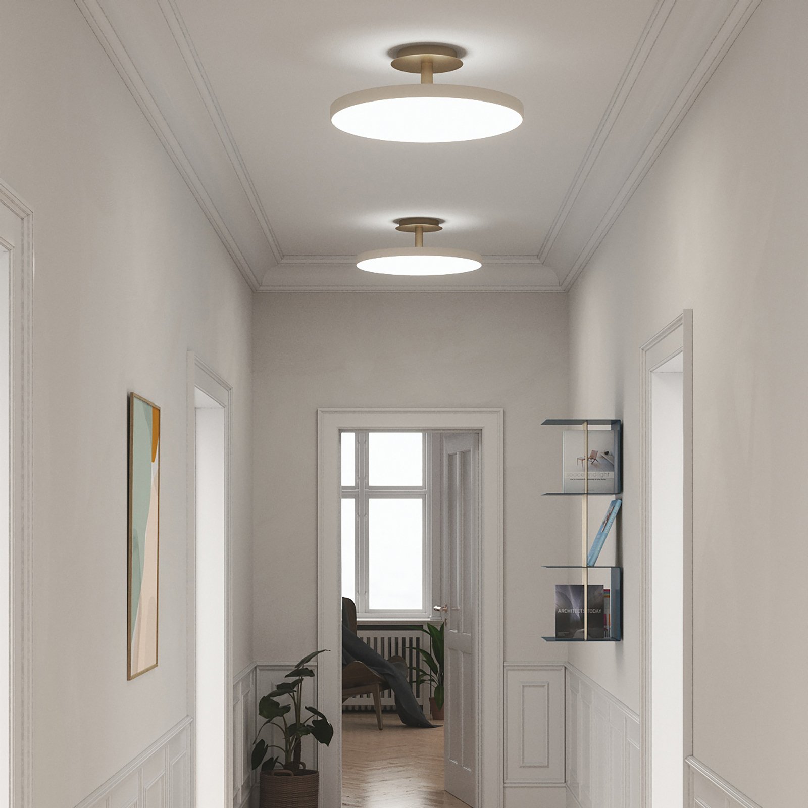 Asteria UP PLUS plafoniera LED, bianco perla, 60 cm CCT - UMAGE