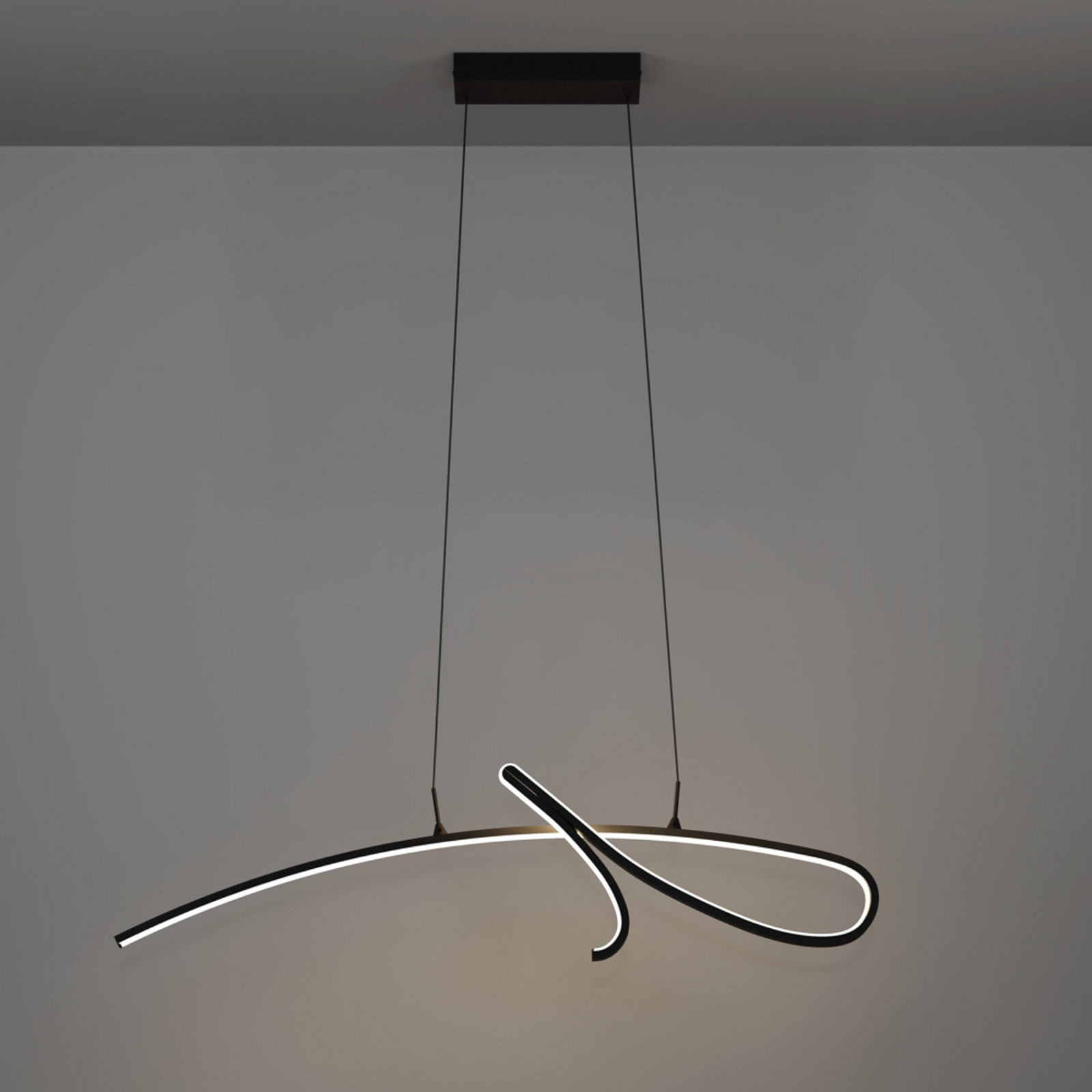 EGLO LED висяща лампа CARDONCITO, черна, дължина 96 см, CCT