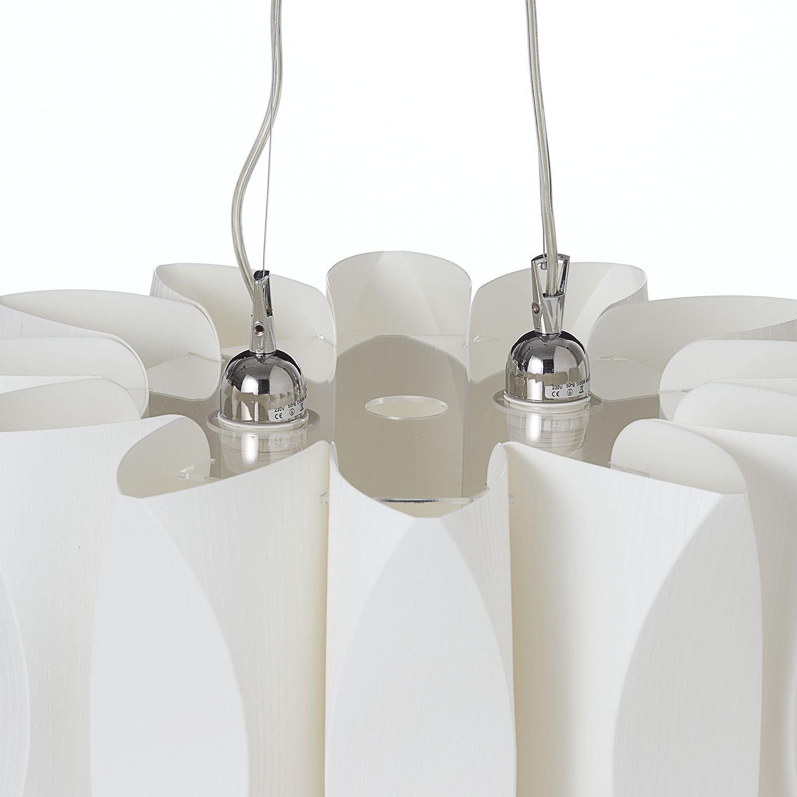 Virus hanging light with wood decor
