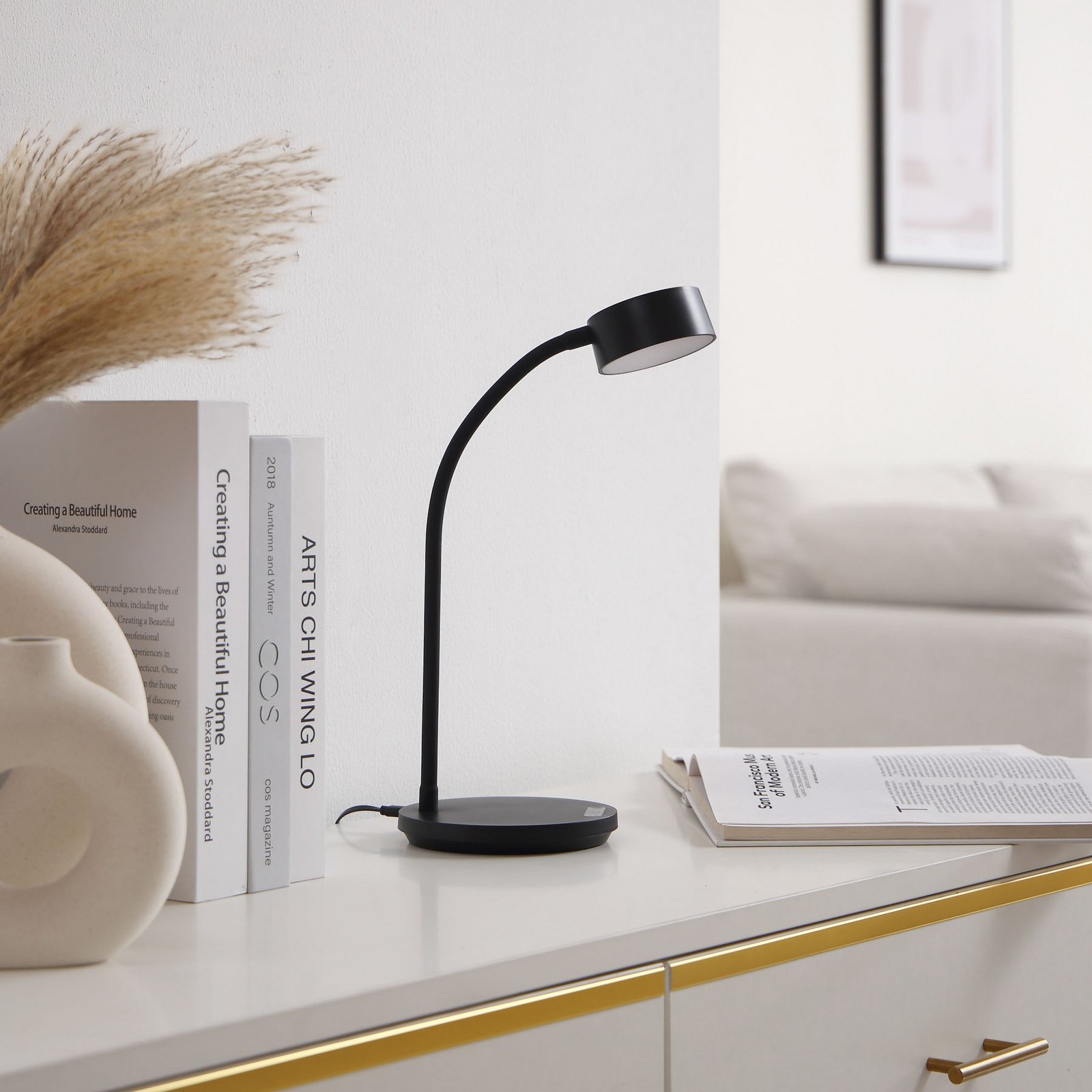 Maori LED Lampe de Table Noir - Lindby