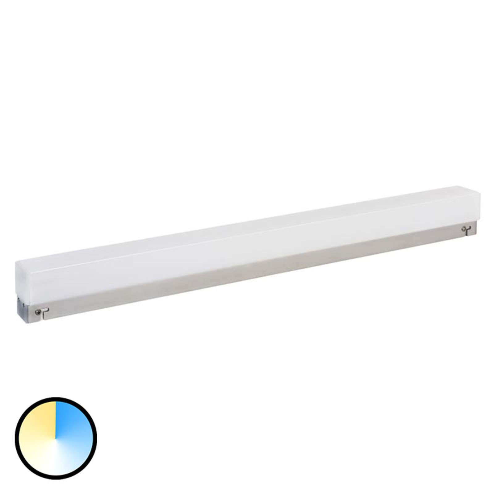 Müller-Licht Mirror Light Switch Tone mirror light 60 cm silver, for Bathroom, aluminium, plastic, 9.5 W, energy efficiency: A+, L: 59.5 cm, W: 5.5 cm
