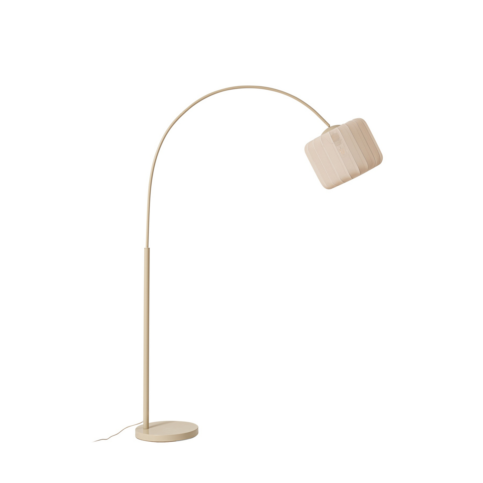 Lindby Bogenleuchte Helin, beige, Textil, Höhe 198,5 cm