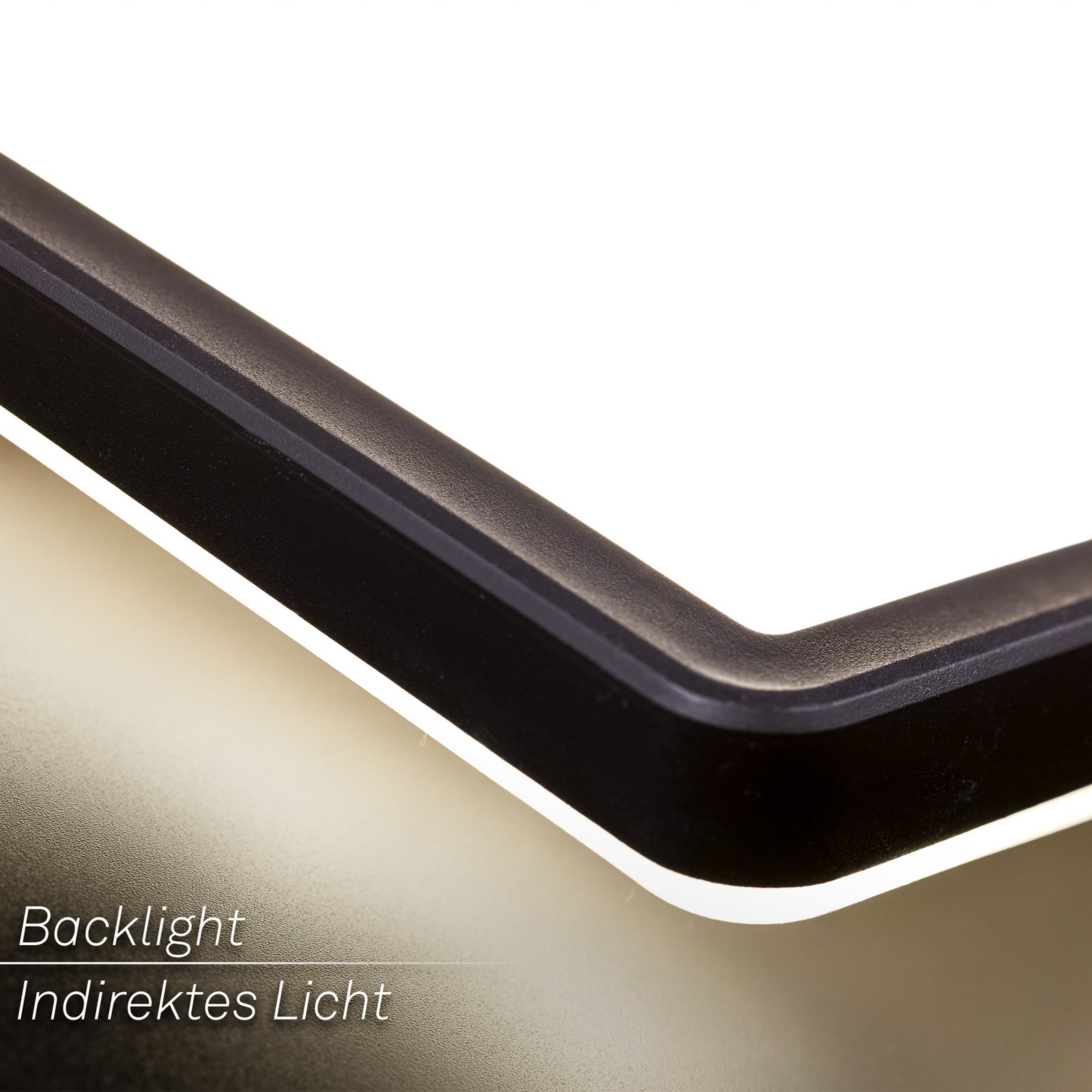 LED stropní svítidlo Tava, černé, plast, 98 cm, podsvícení