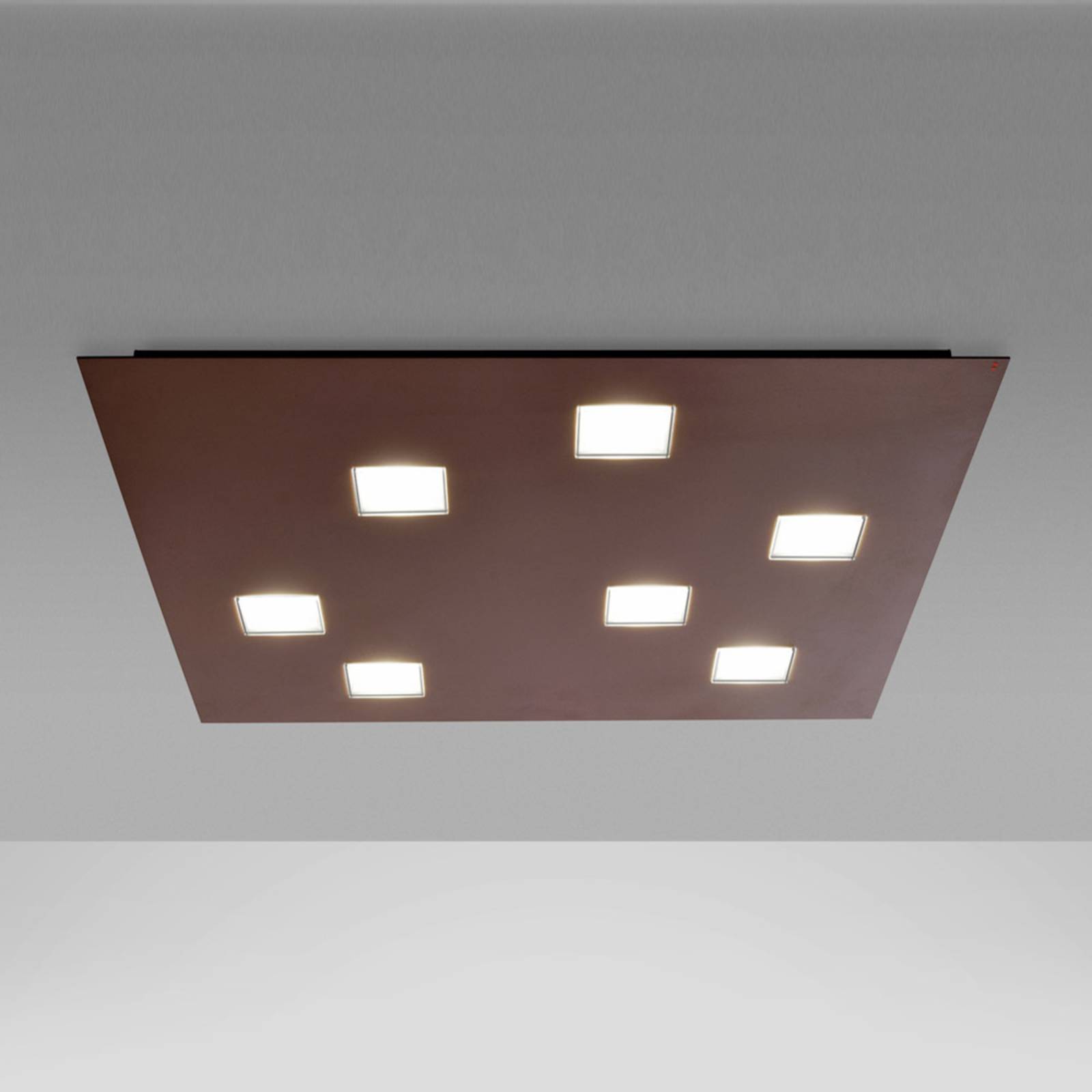 Fabbian Quarter hnedé stropné LED svetlo 7-pl.