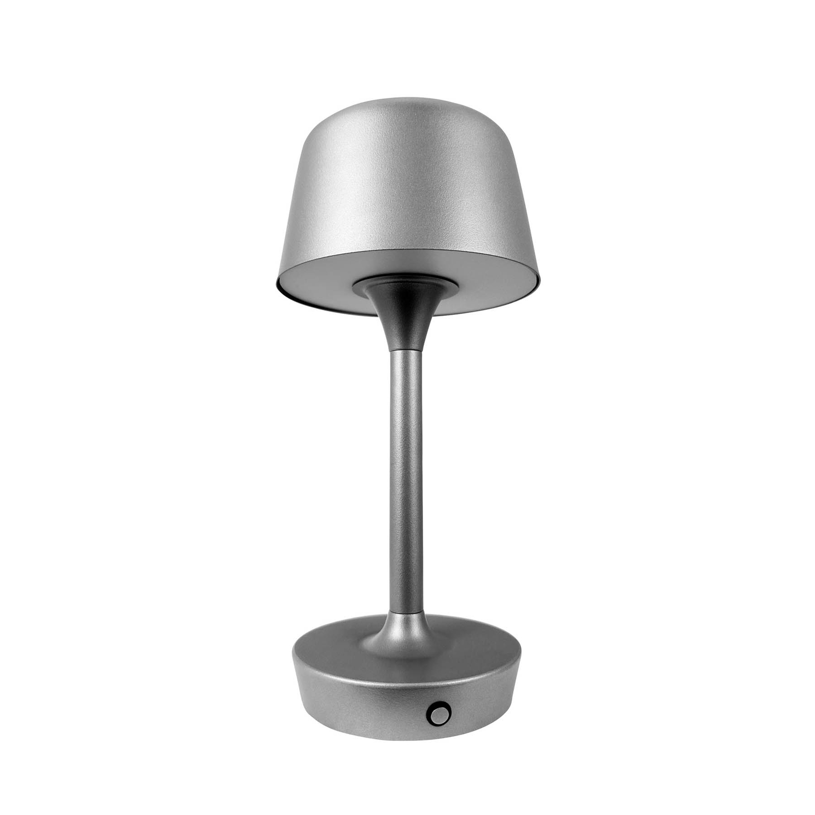 Dyberg Larsen lámpara de mesa LED recargable Flow, plata, altura 25 cm