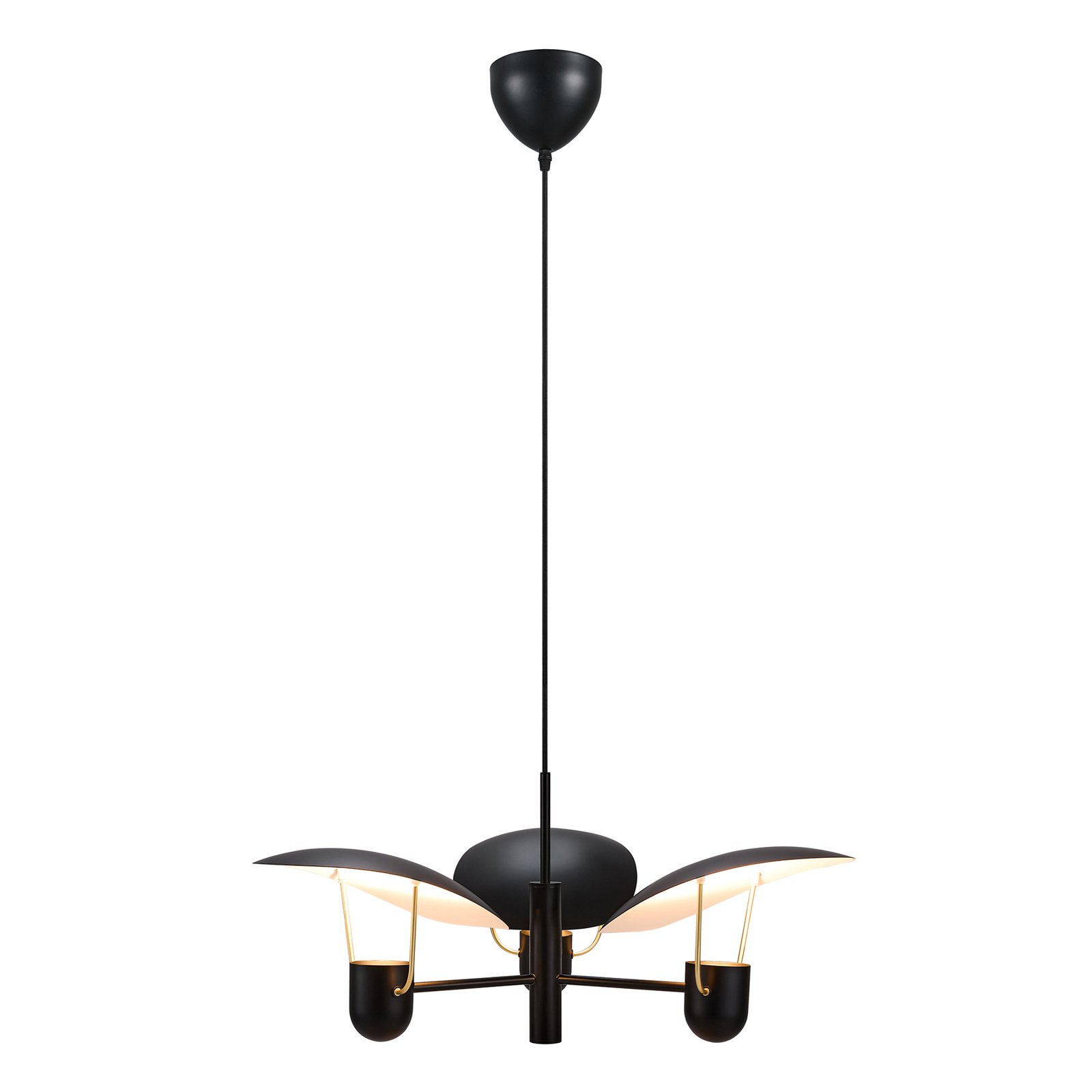 Hanglamp Fabiola, 3-lamps, zwart
