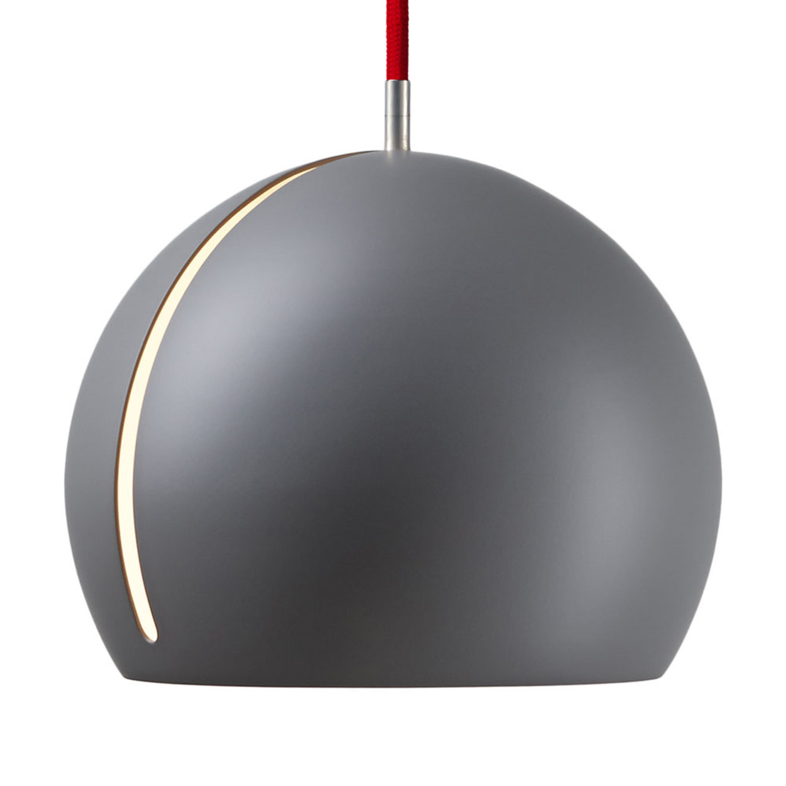 Nyta Tilt Globe hanging light, red 3m cable, grey